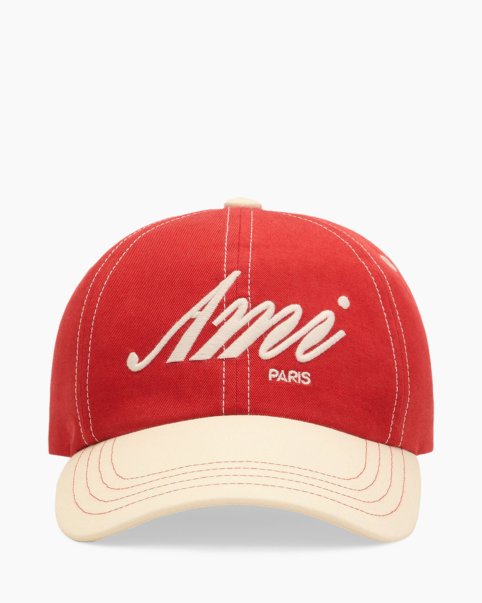 baseball cap, red cap, two-tone, embroidery, Paris
