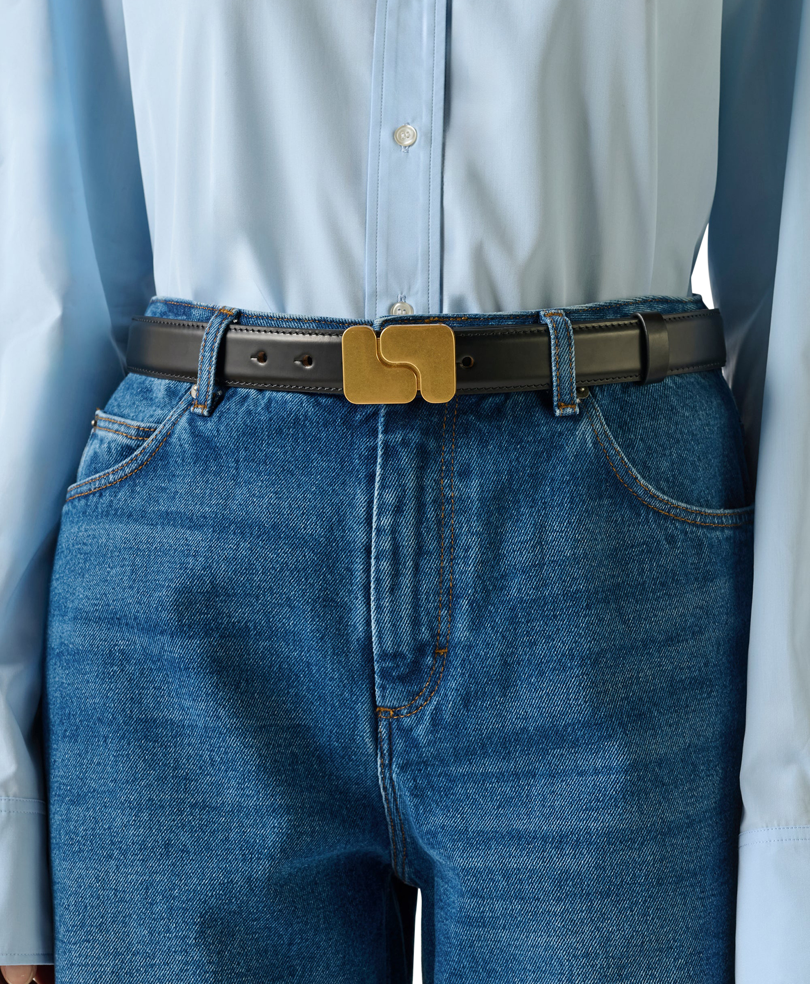 belt, jeans, blue shirt, denim, waist