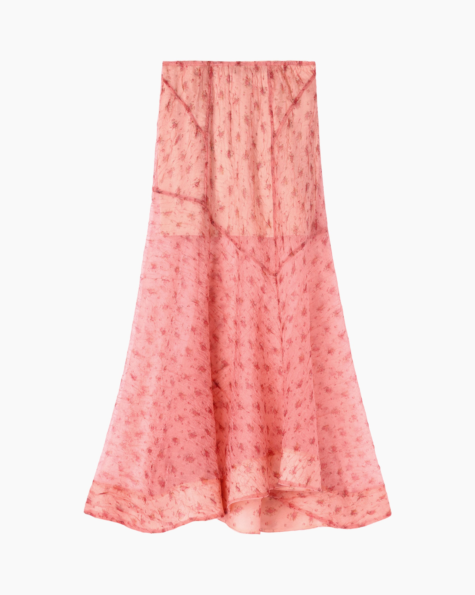 skirt, pink, floral, maxi, pleated