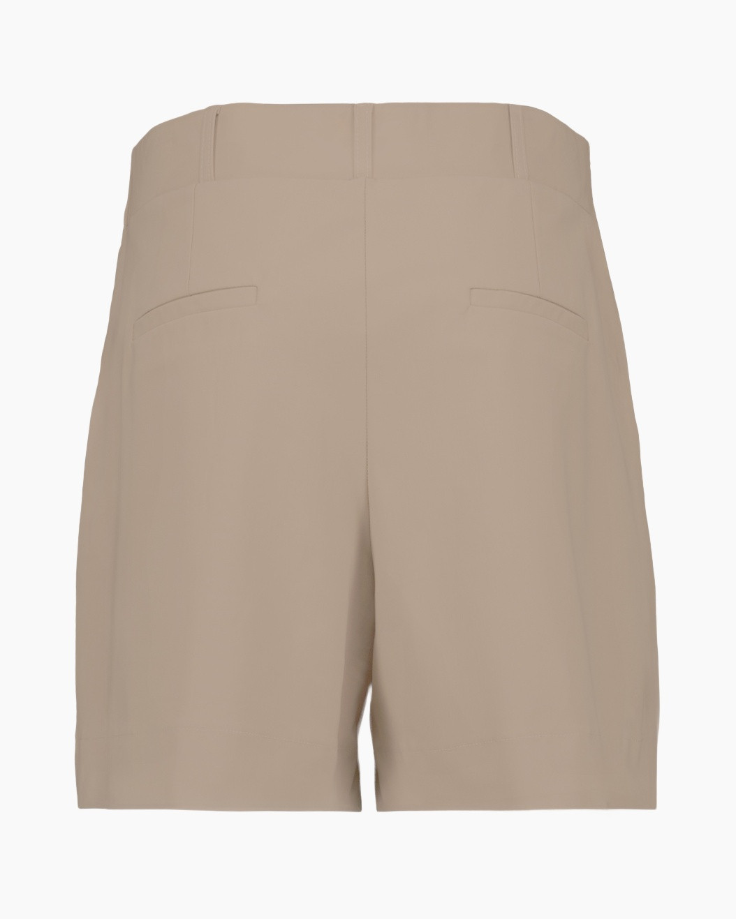shorts, beige, high-waisted, back pockets, solid-colored