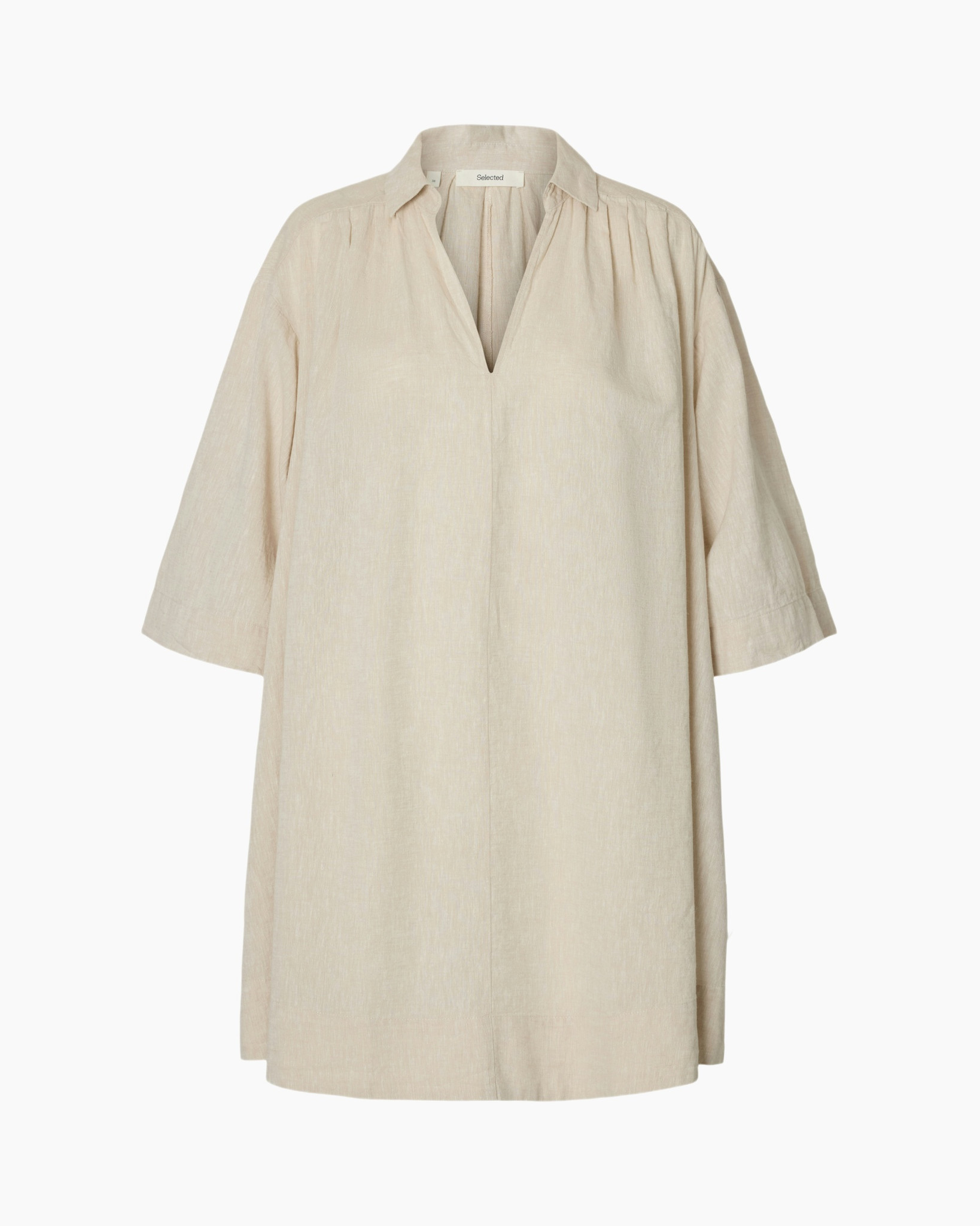 linen, beige, tunic, shirt, loose-fit