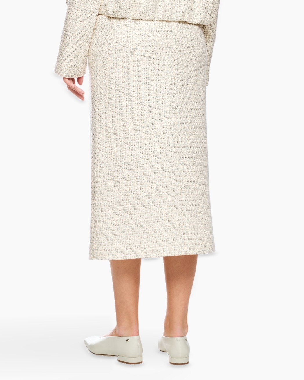 skirt, texture, slit, mid-length, beige