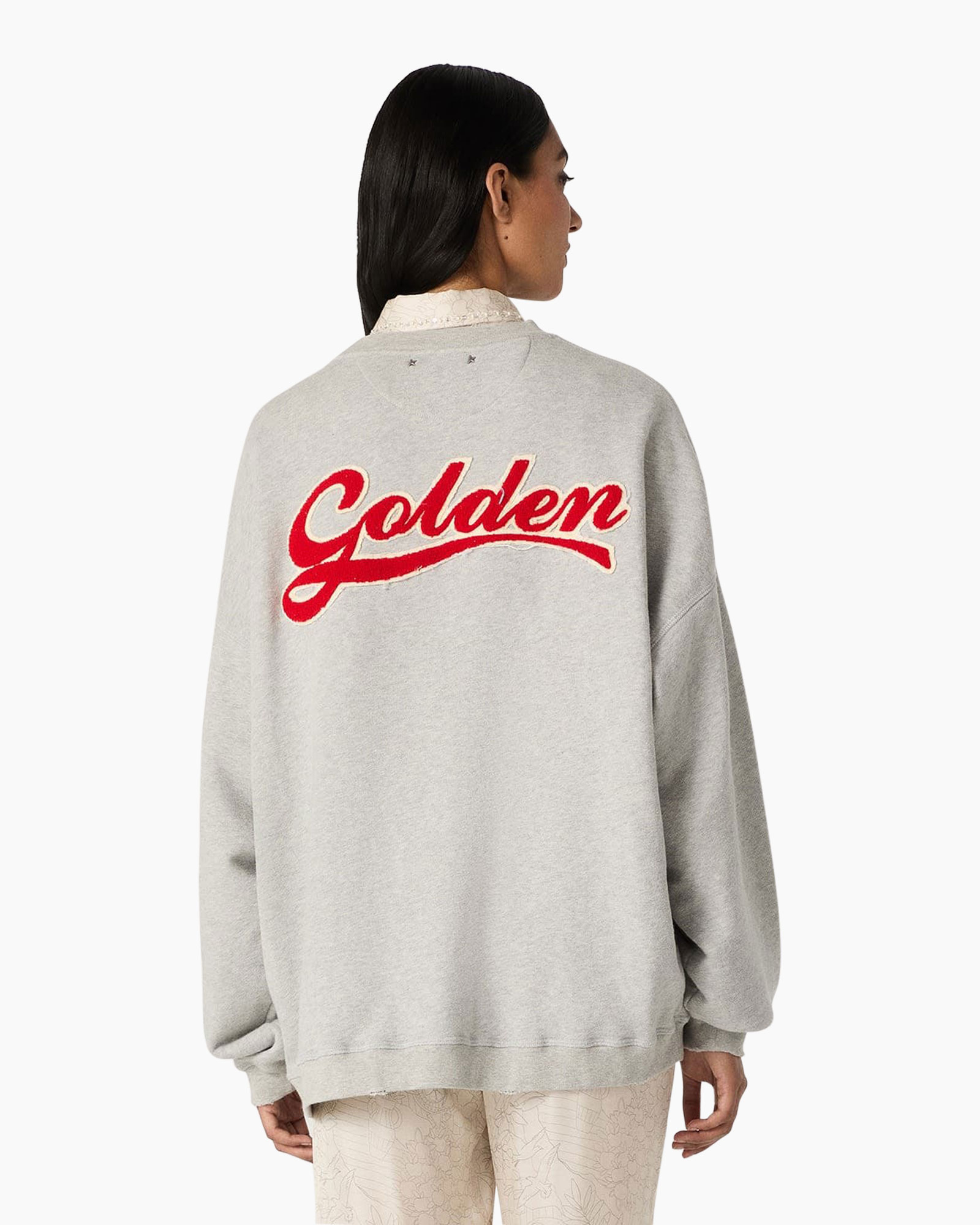 sweatshirt, back, gray, text, logo