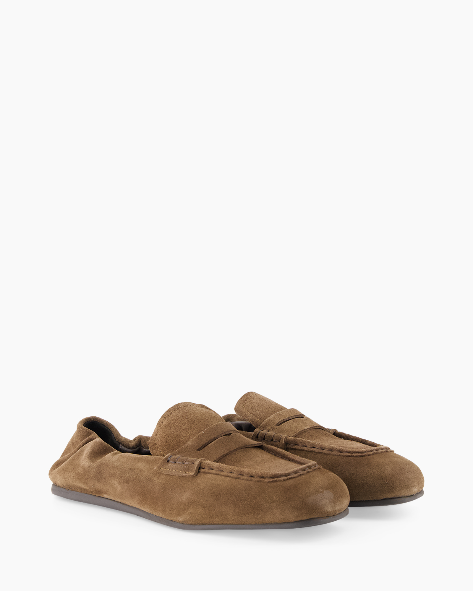 slipper, loafer, brown, suede, moccasin