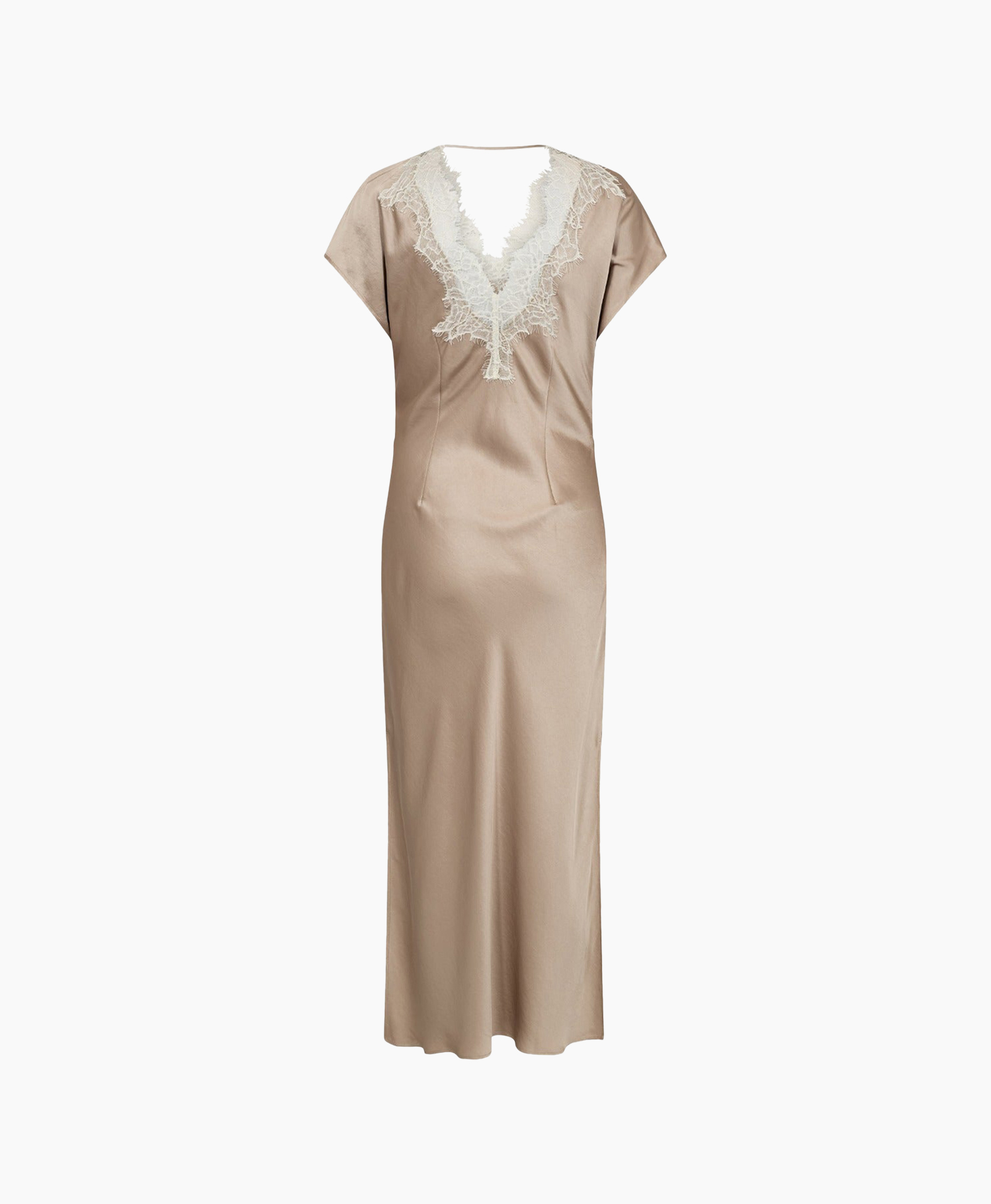 kimono, dress, beige, lace, long