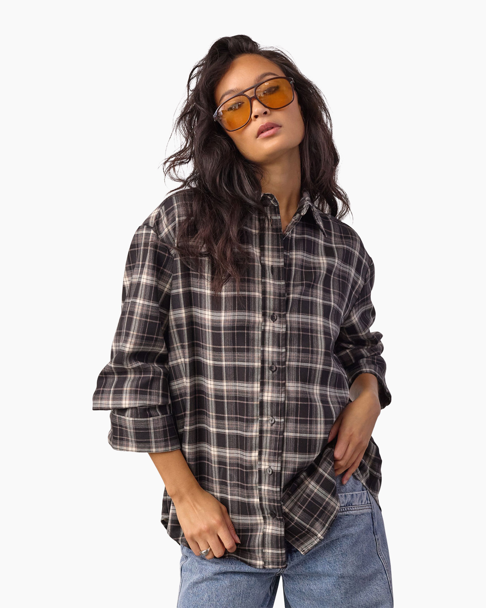 plaid shirt, flannel, long sleeve, button up, casual wear