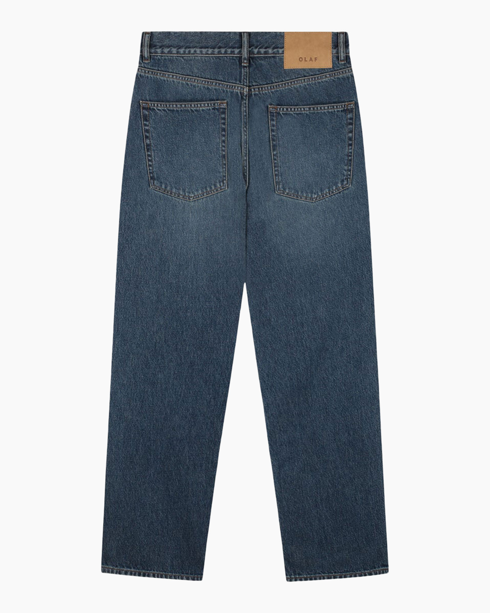 jeans, denim, back pockets, straight leg, blue