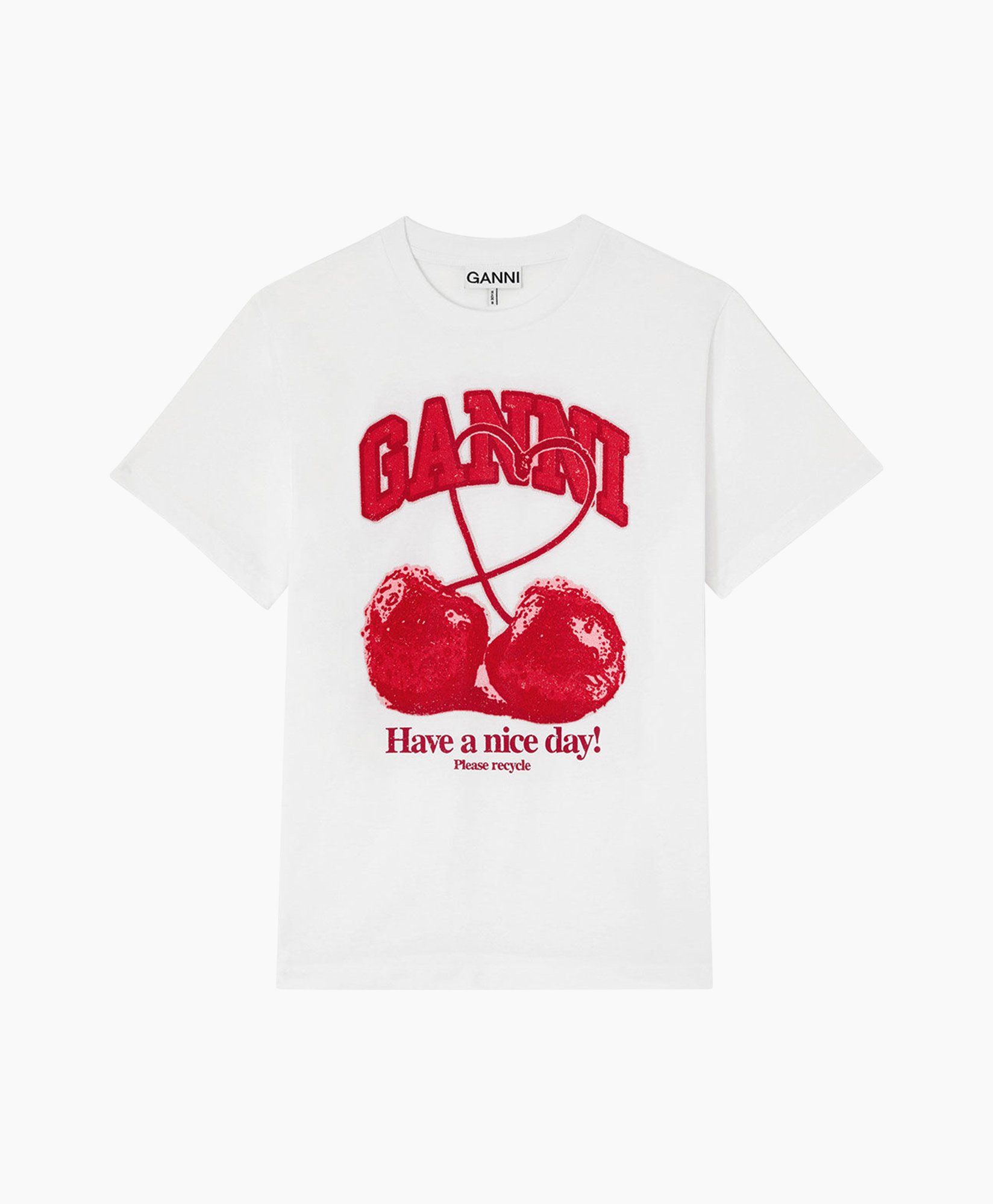 tshirt, graphic, white, red, cherries