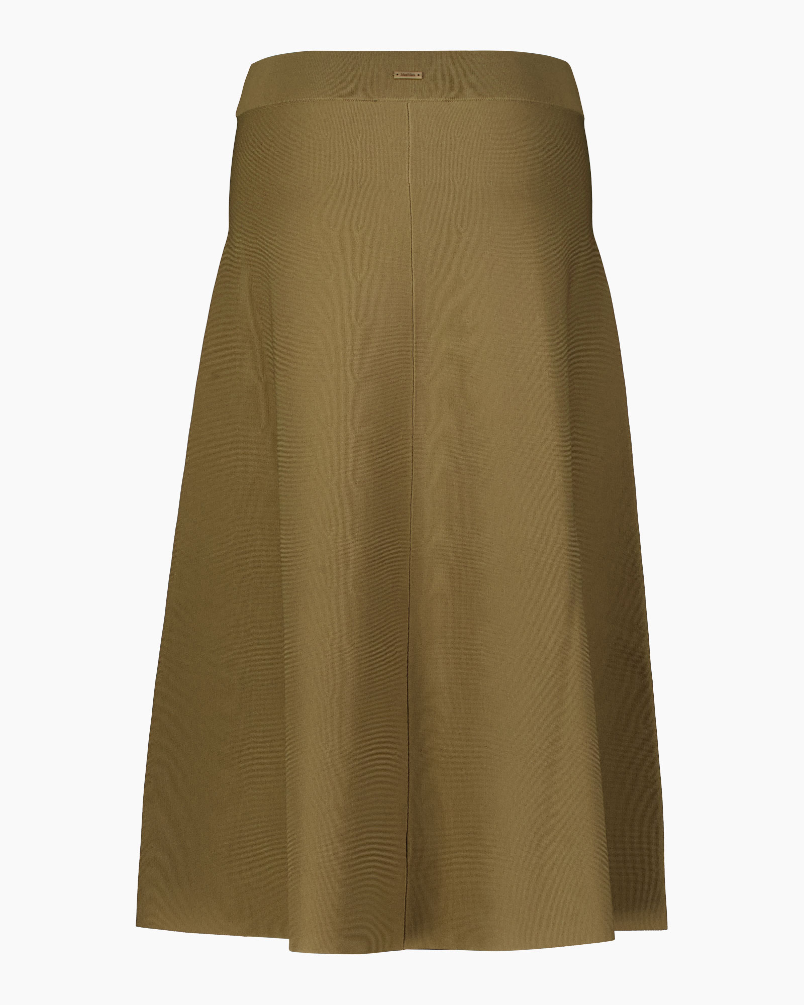 skirt, A-line, mid-length, khaki, solid