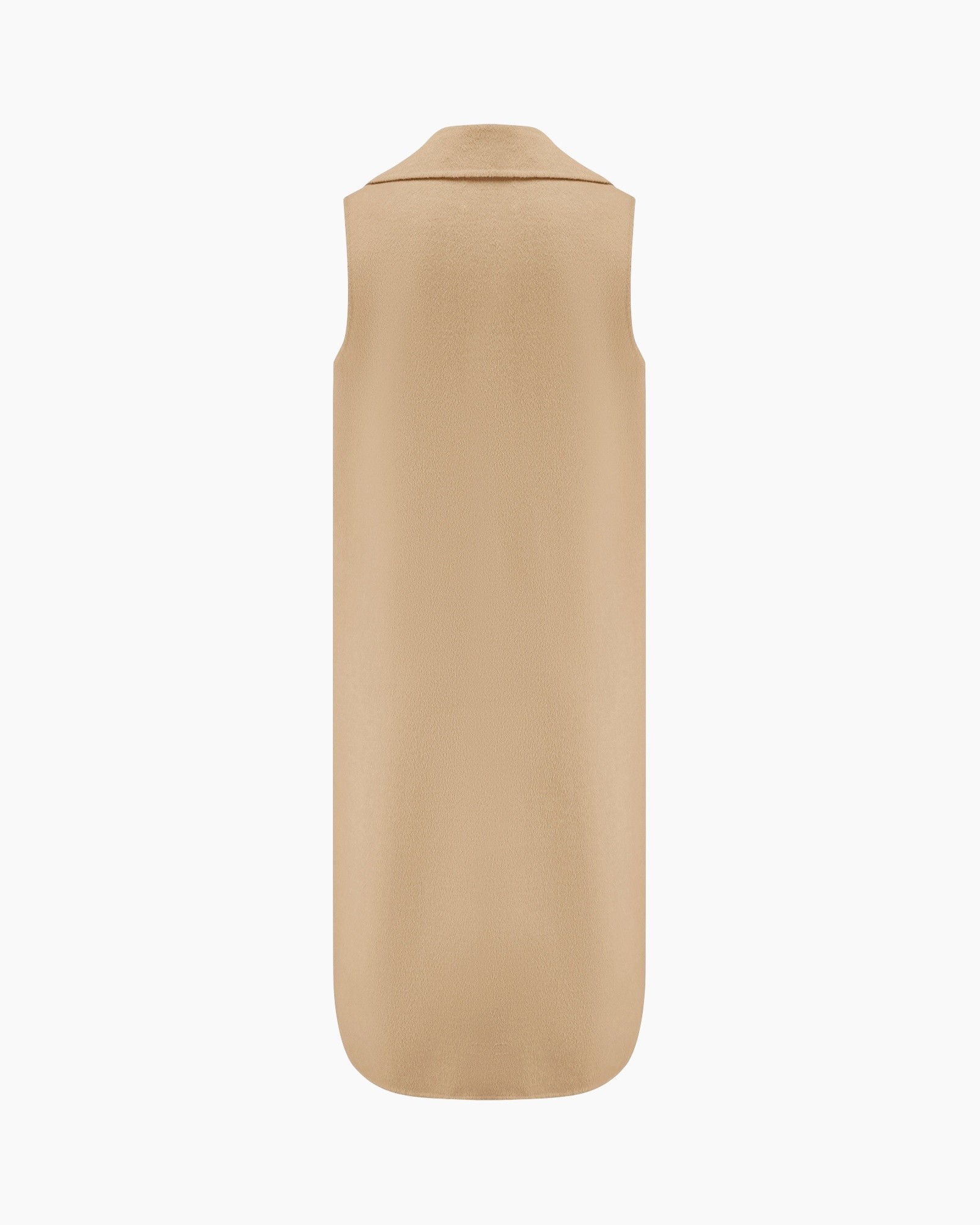 tank, sleeveless, beige, fabric, piped collar