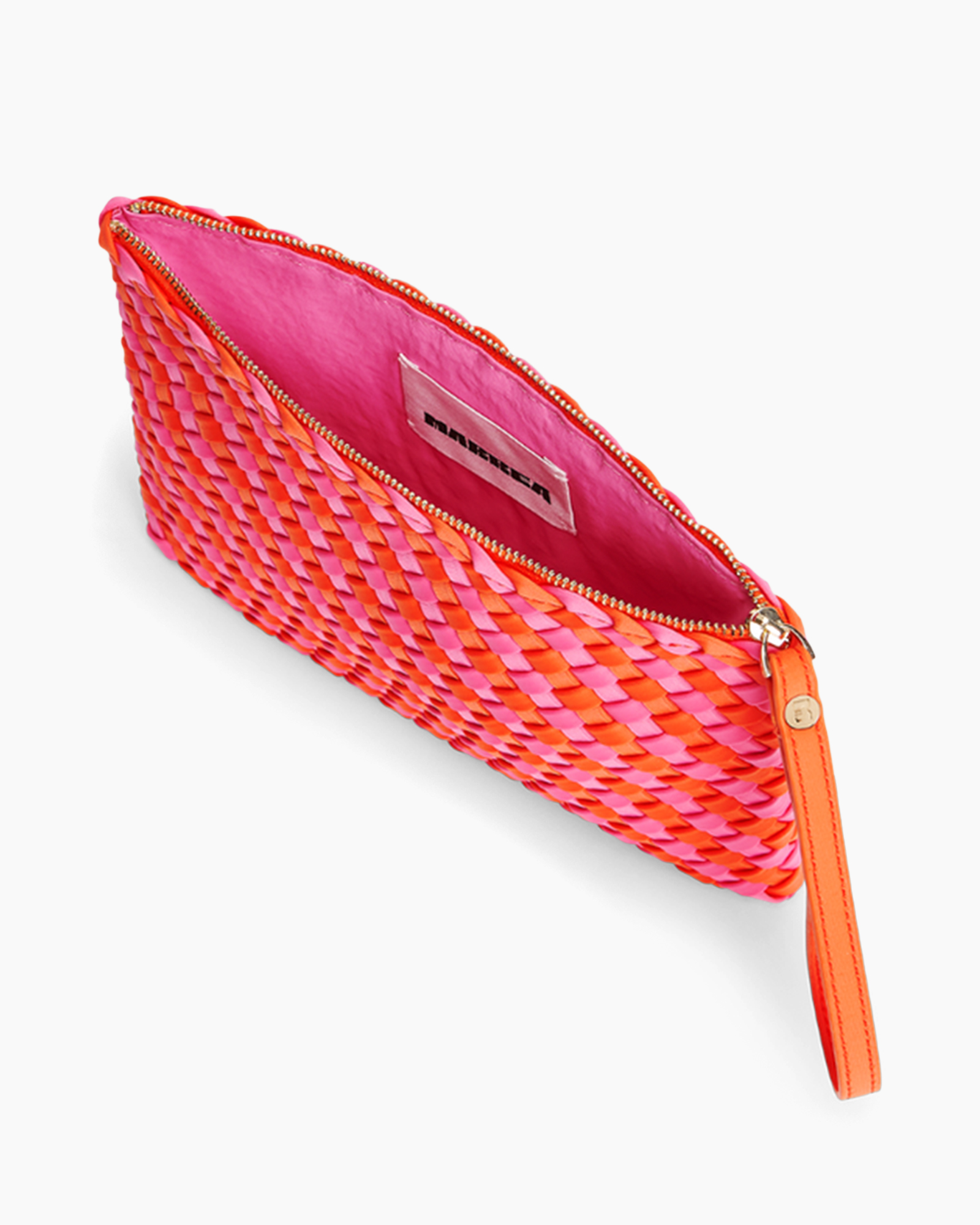 clutch, wallet, purse, woven, zigzag