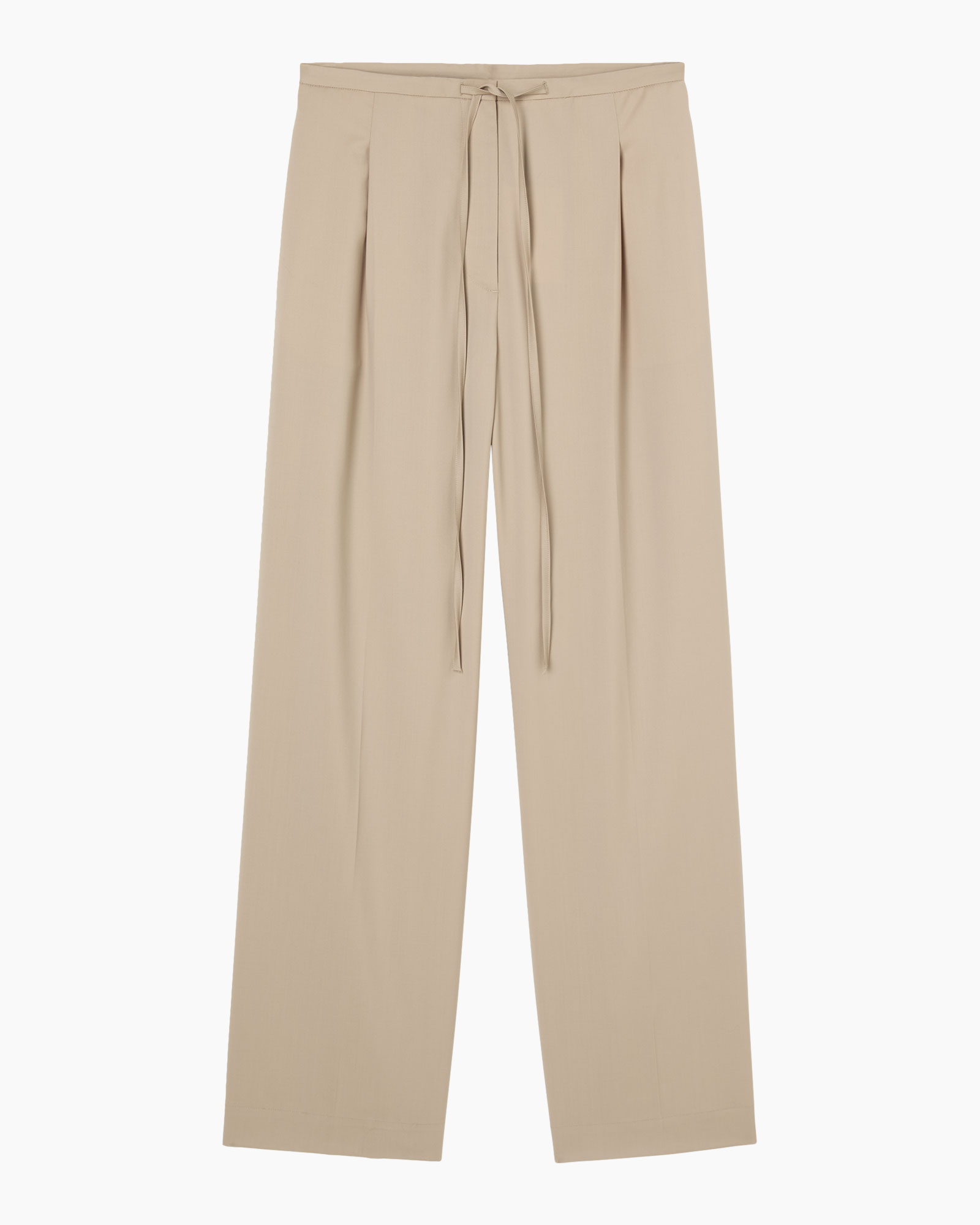 pants, wide-leg, beige, tie-waist, trousers