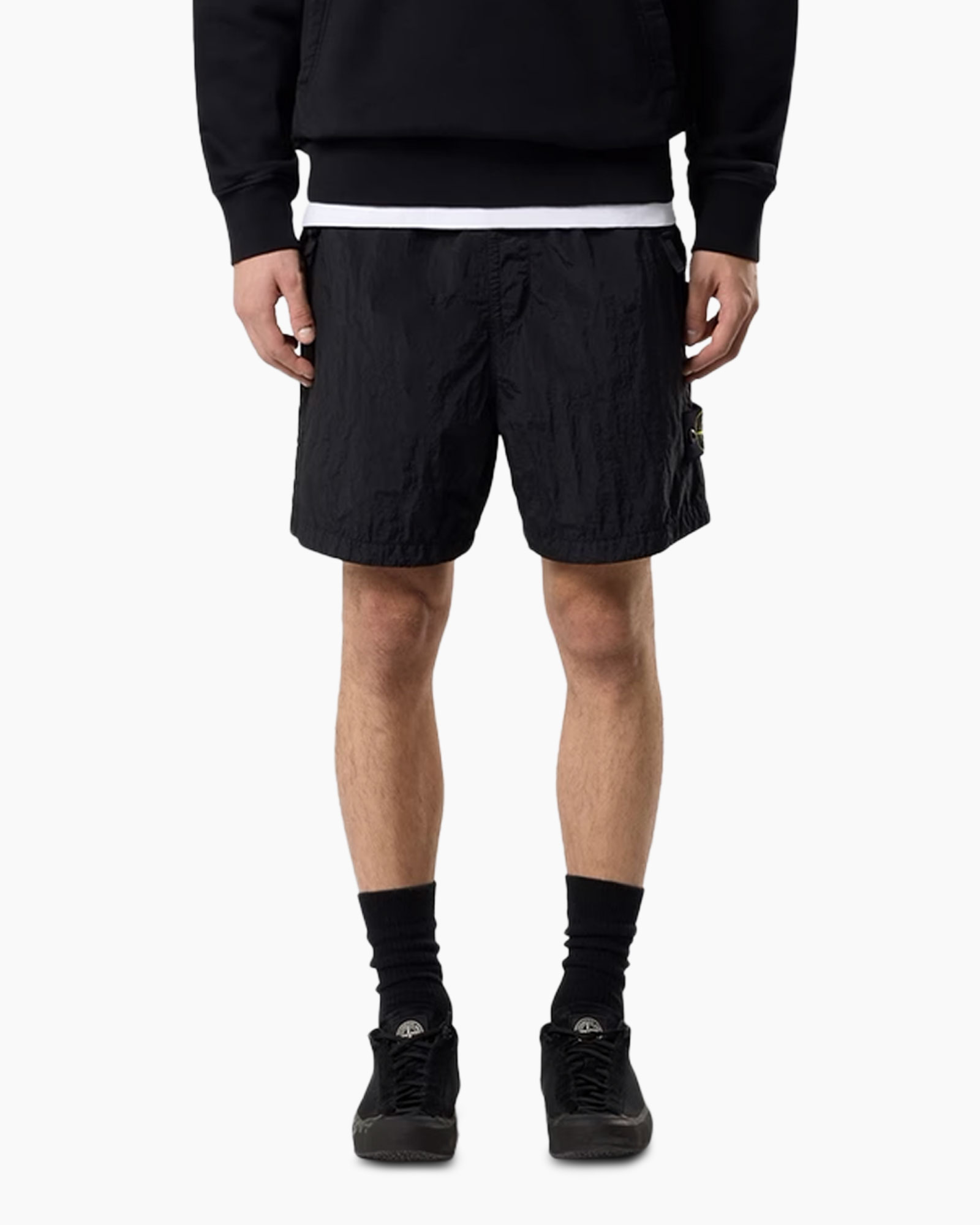 shorts, black, athletic, cargo, drawstring
