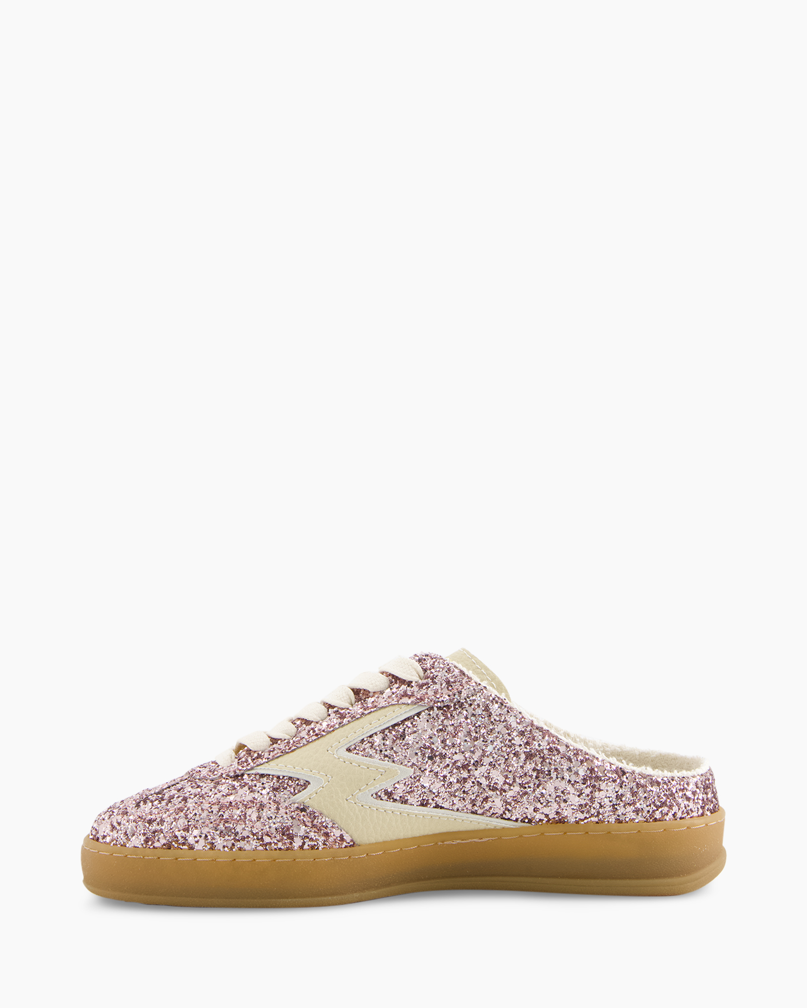 glitter sneaker, pink glitter, low top, laces, rubber sole