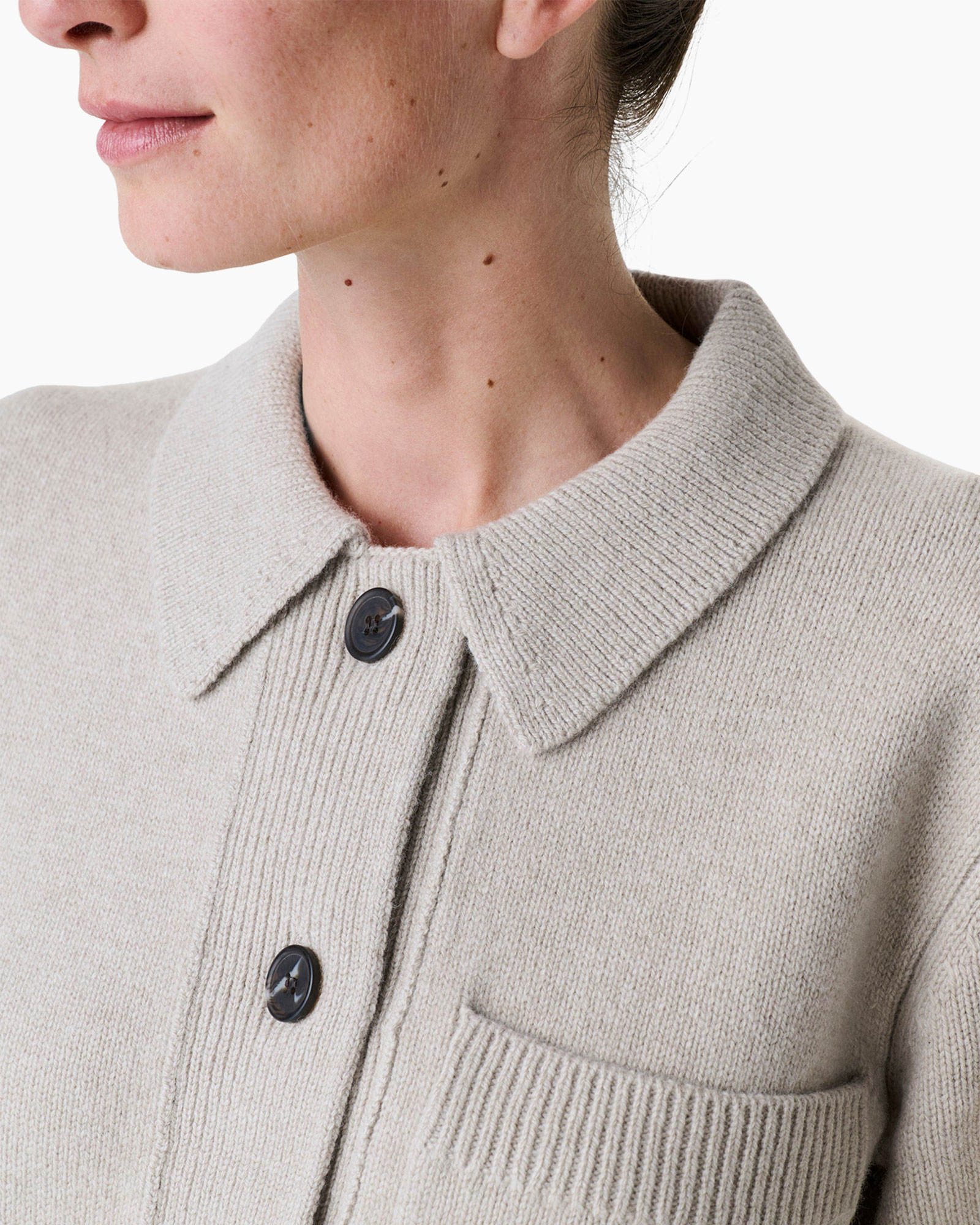 cardigan, knit, beige, buttons, collar