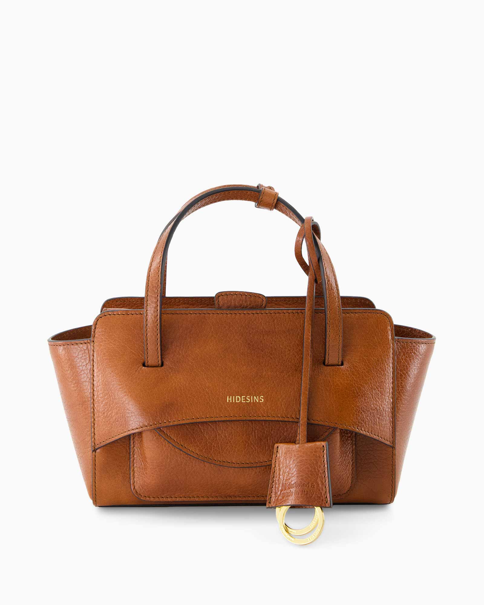 handbag, brown, leather, top-handle, gold-tone-closure