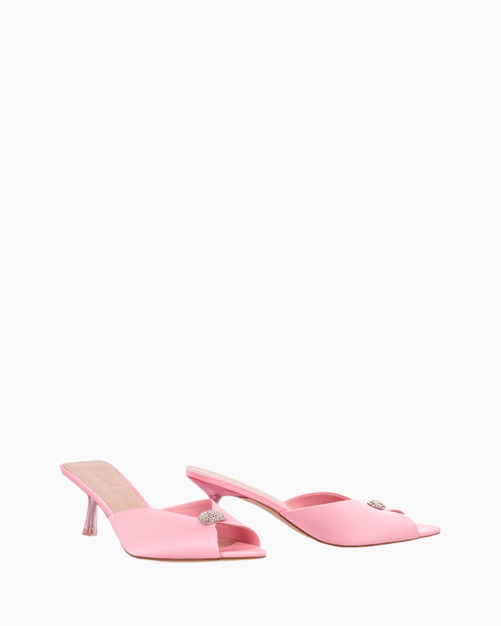 pink, mule, slip-on, kitten heel, gem ornament, pink, kitten heel, mule, slipper, footwear accessory