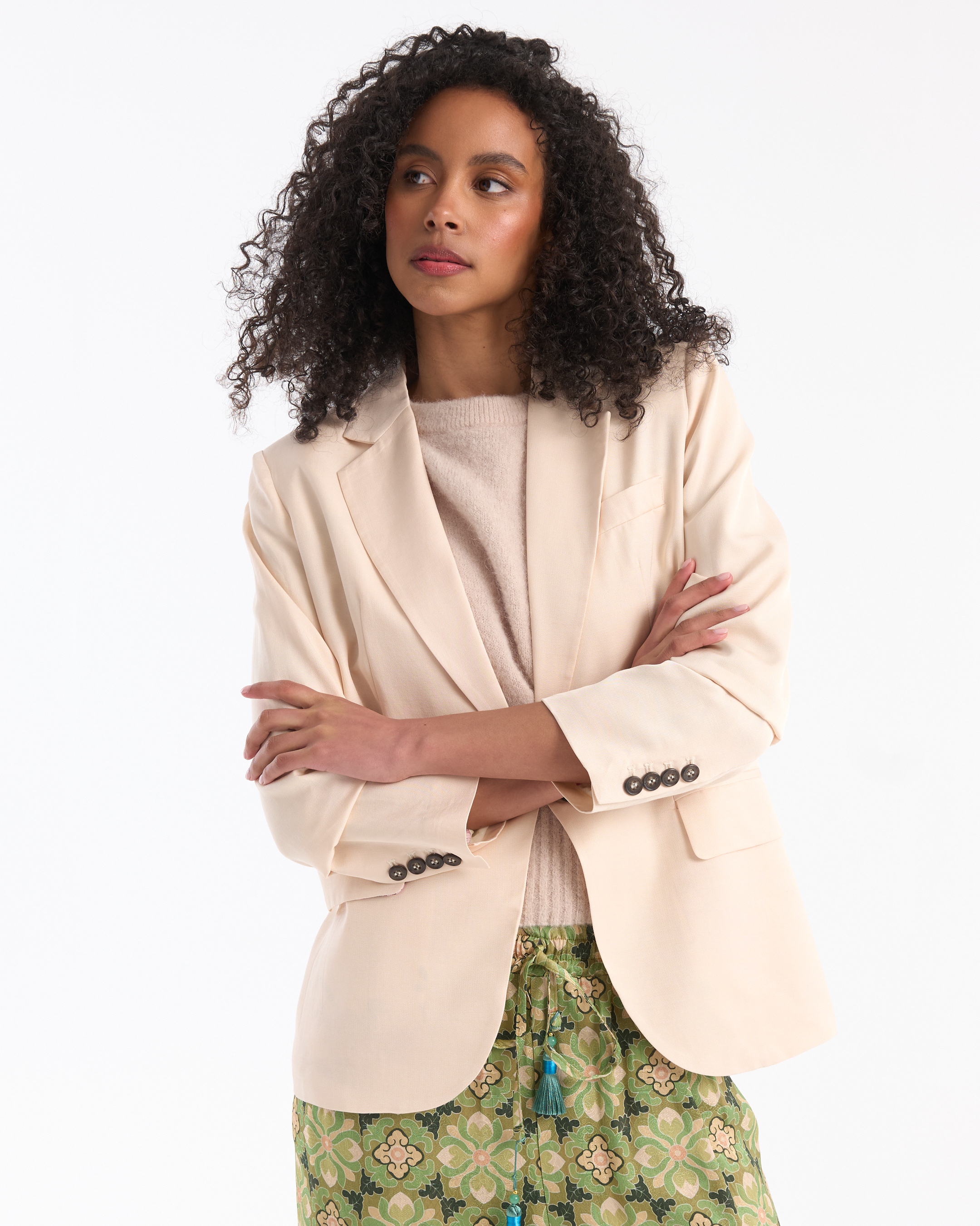 blazer, beige blazer, women's blazer, light jacket, long sleeve jacket