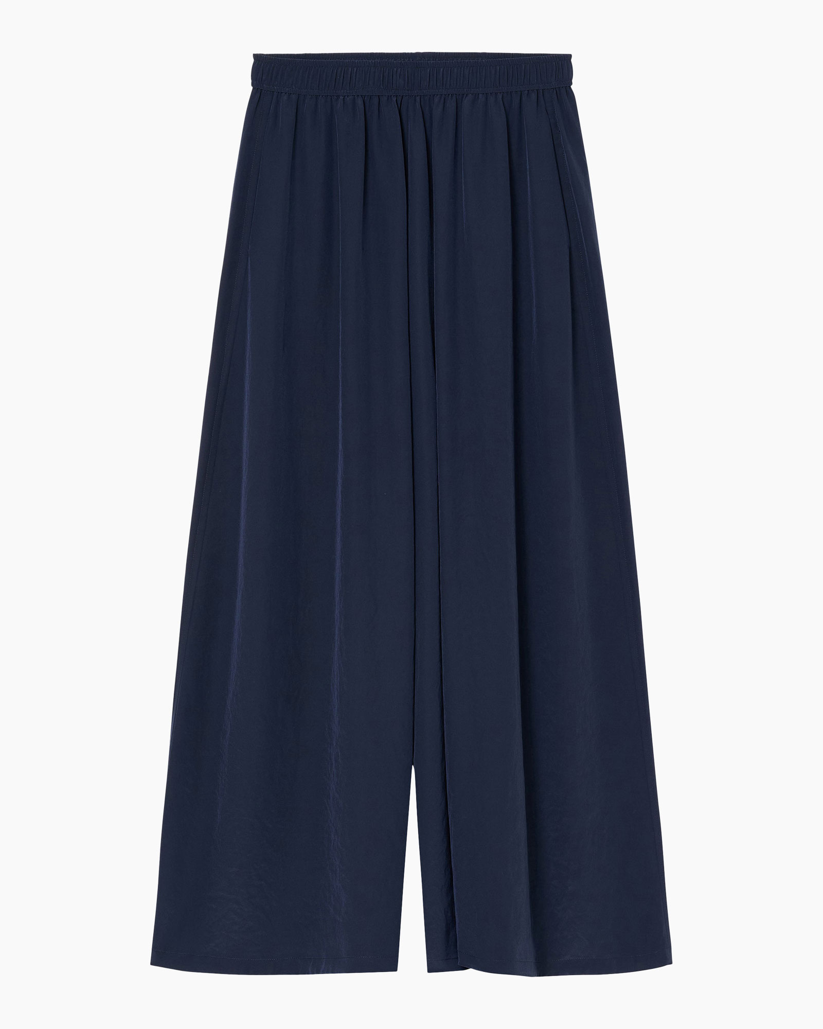 pants, trousers, wide-leg, navy, elastic-waist