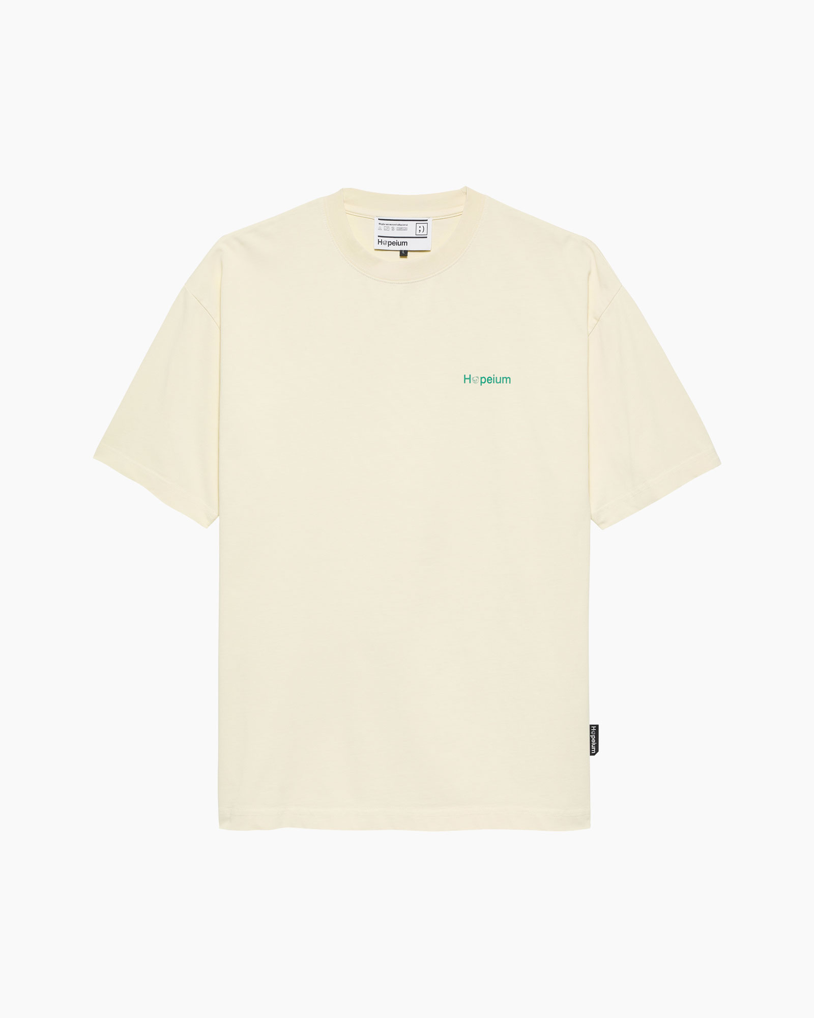 t-shirt, short sleeve, round neck, beige, small logo