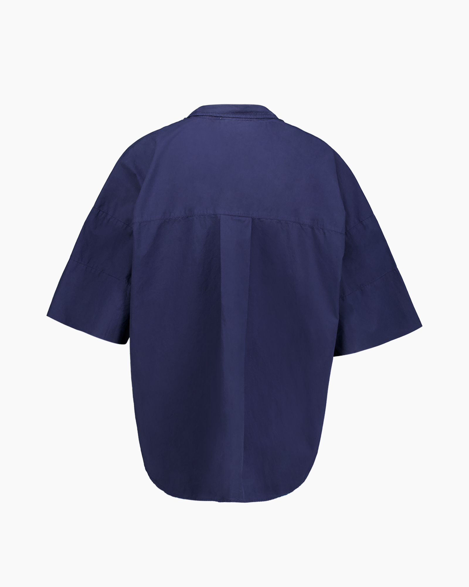 short-sleeve, tunic, plain, navy, collar