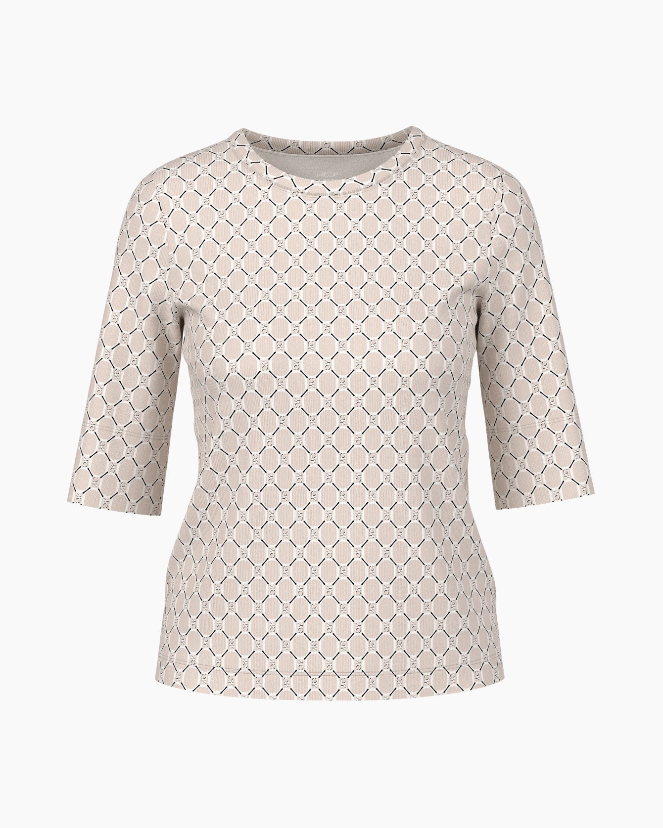 top, t-shirt, pattern, geometric, three-quarter sleeves