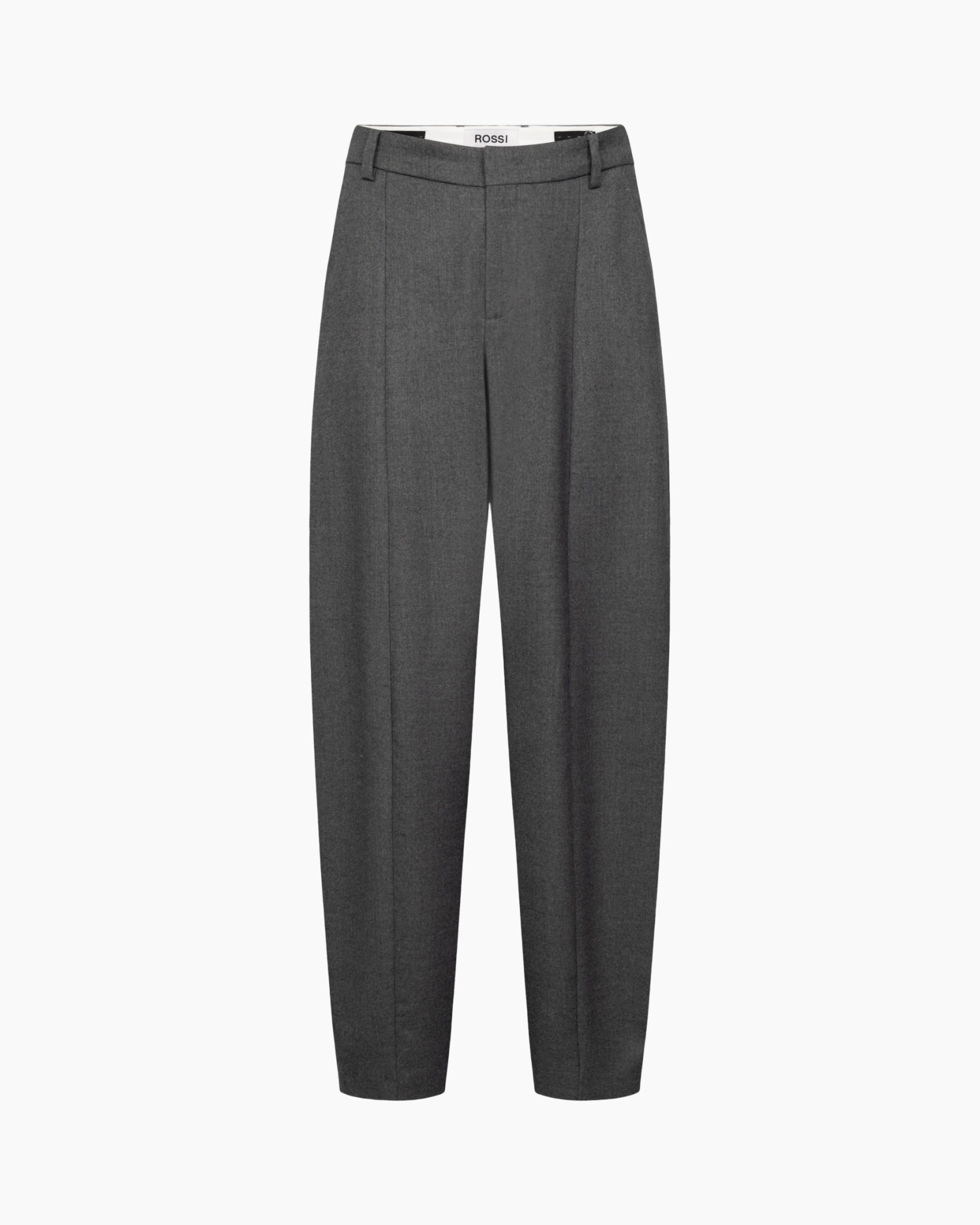 trousers, grey, pleat, beltless, straight