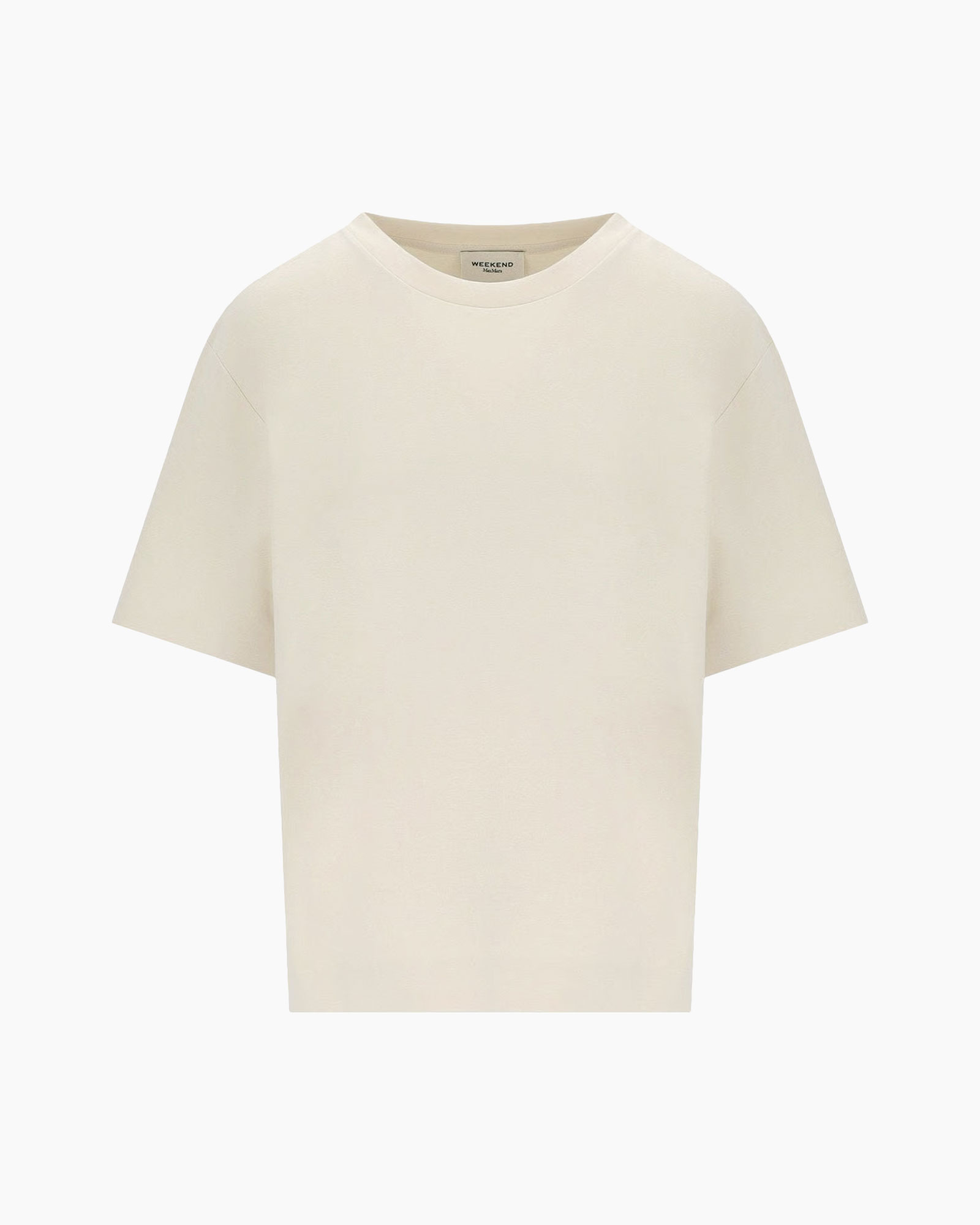 tshirt, crew-neck, short-sleeve, beige, plain