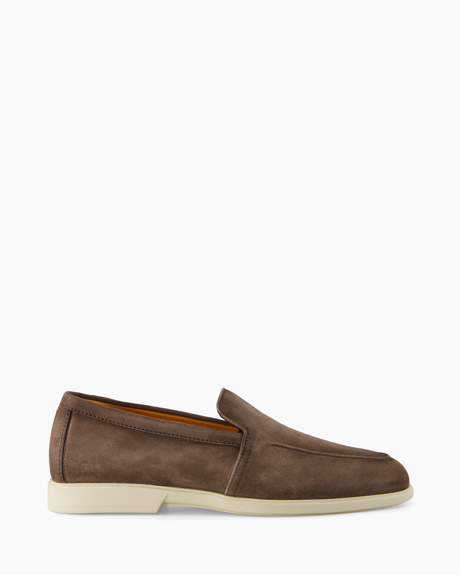 loafer, slip-on, brown,  suede, sole