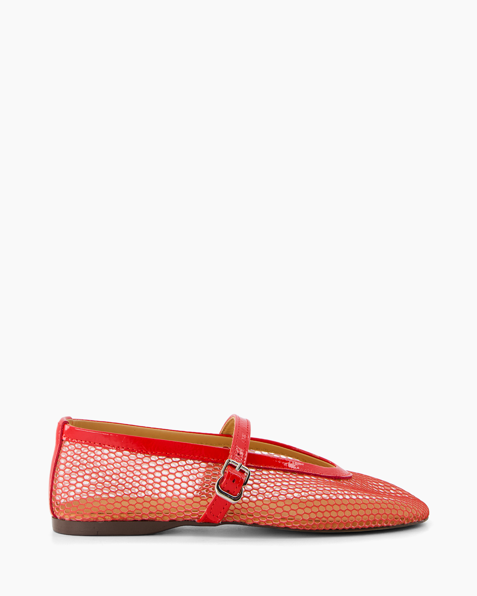 flat, shoe, mesh, red, mary-jane