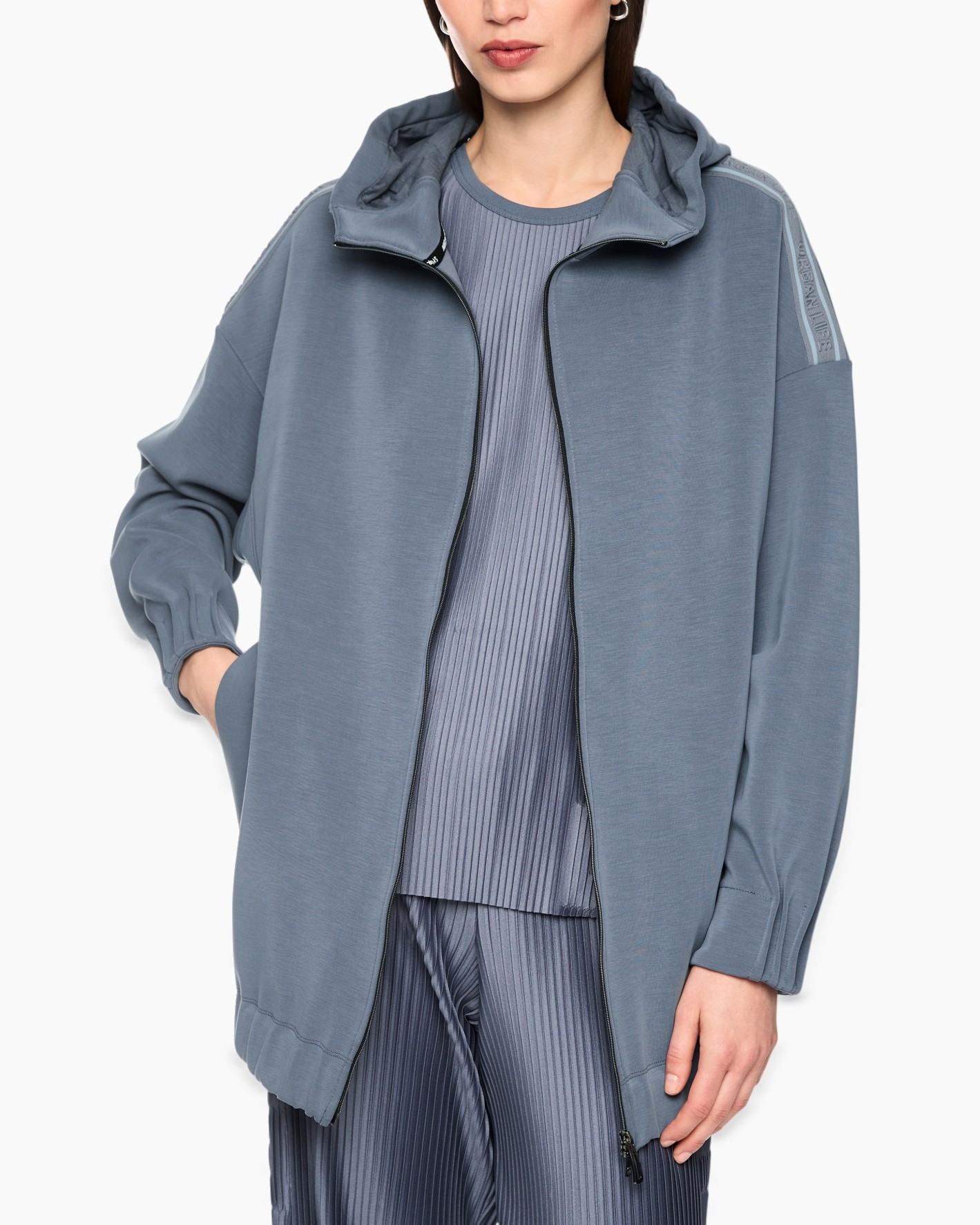 hoodie, jacket, blue, zipper, hooded