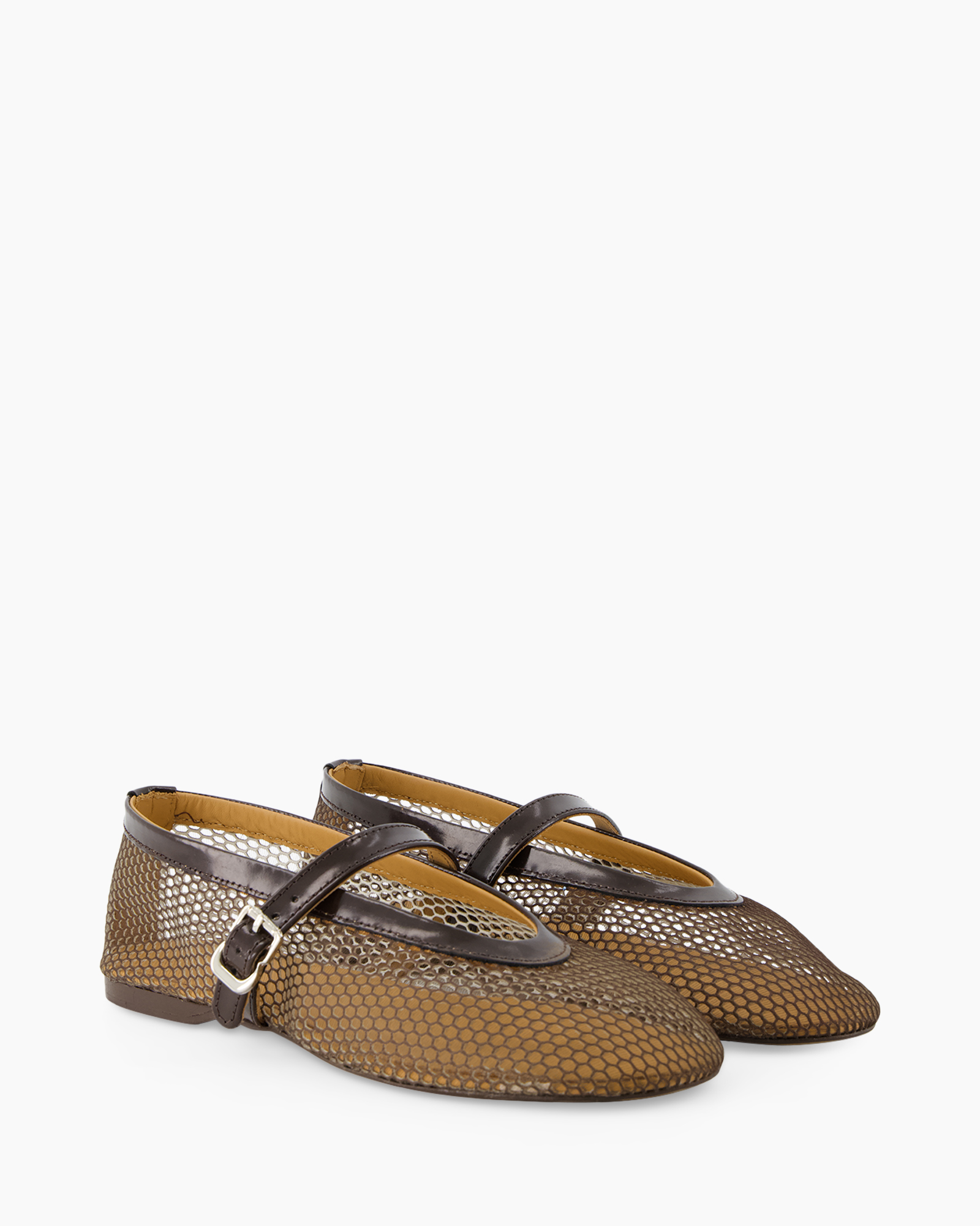 loafers, shoes, mesh, buckled, brown