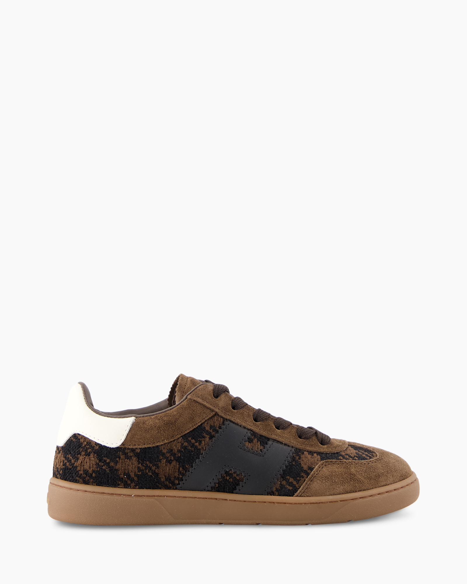 sneaker, brown, leather, patterned, low-top