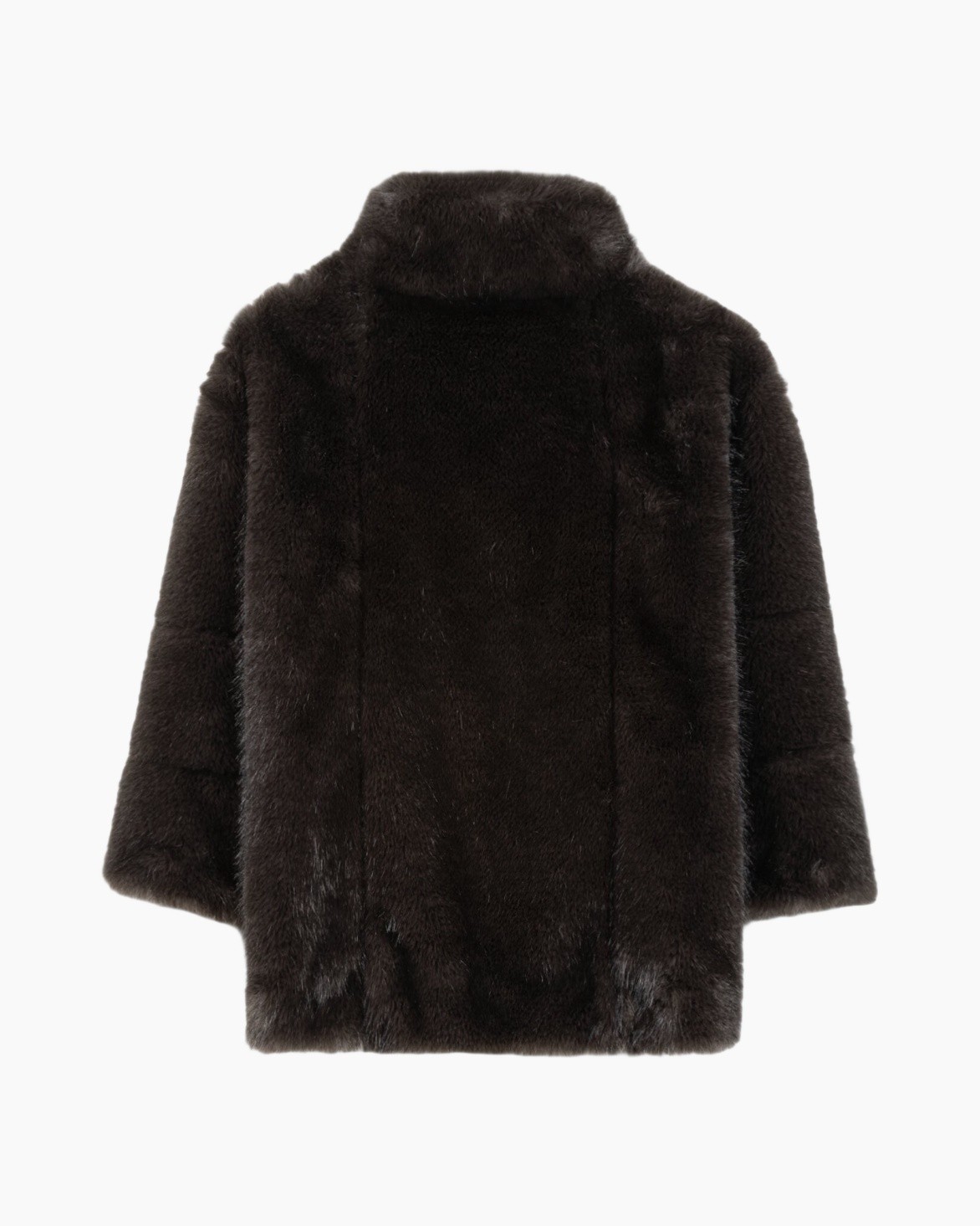 fur coat, brown, long sleeve?, collar, soft fabric
