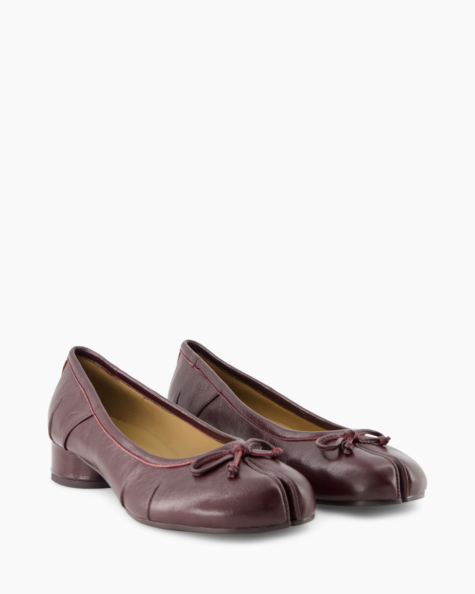 women's shoes, pump, leather, burgundy, ballet-flat