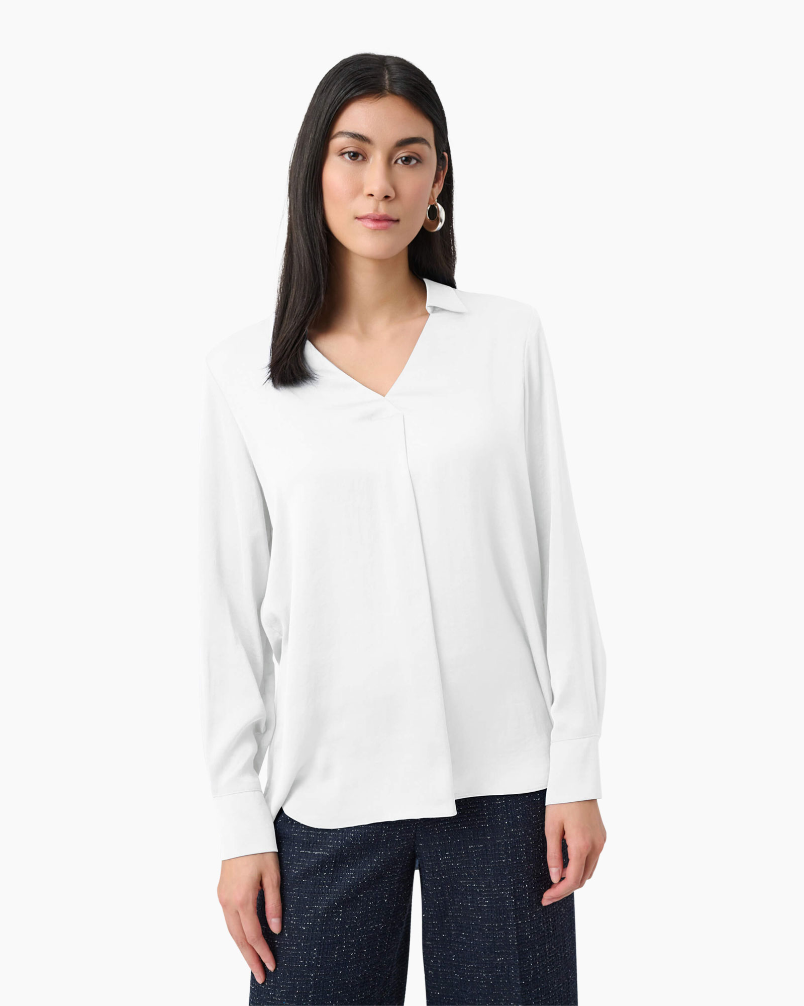 blouse, white, long_sleeve, collared, top