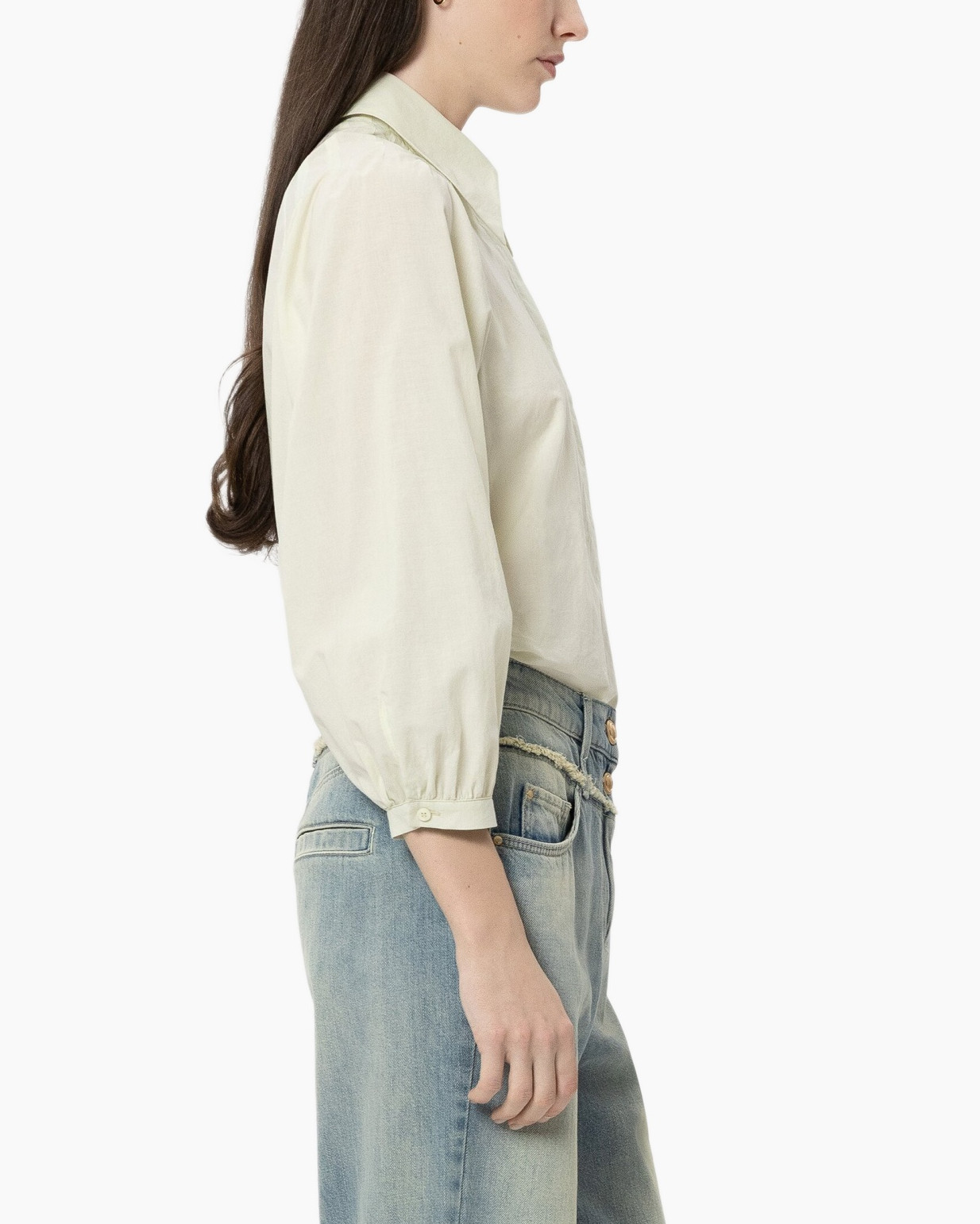 shirt, blouse, collared, long-sleeve, ivory