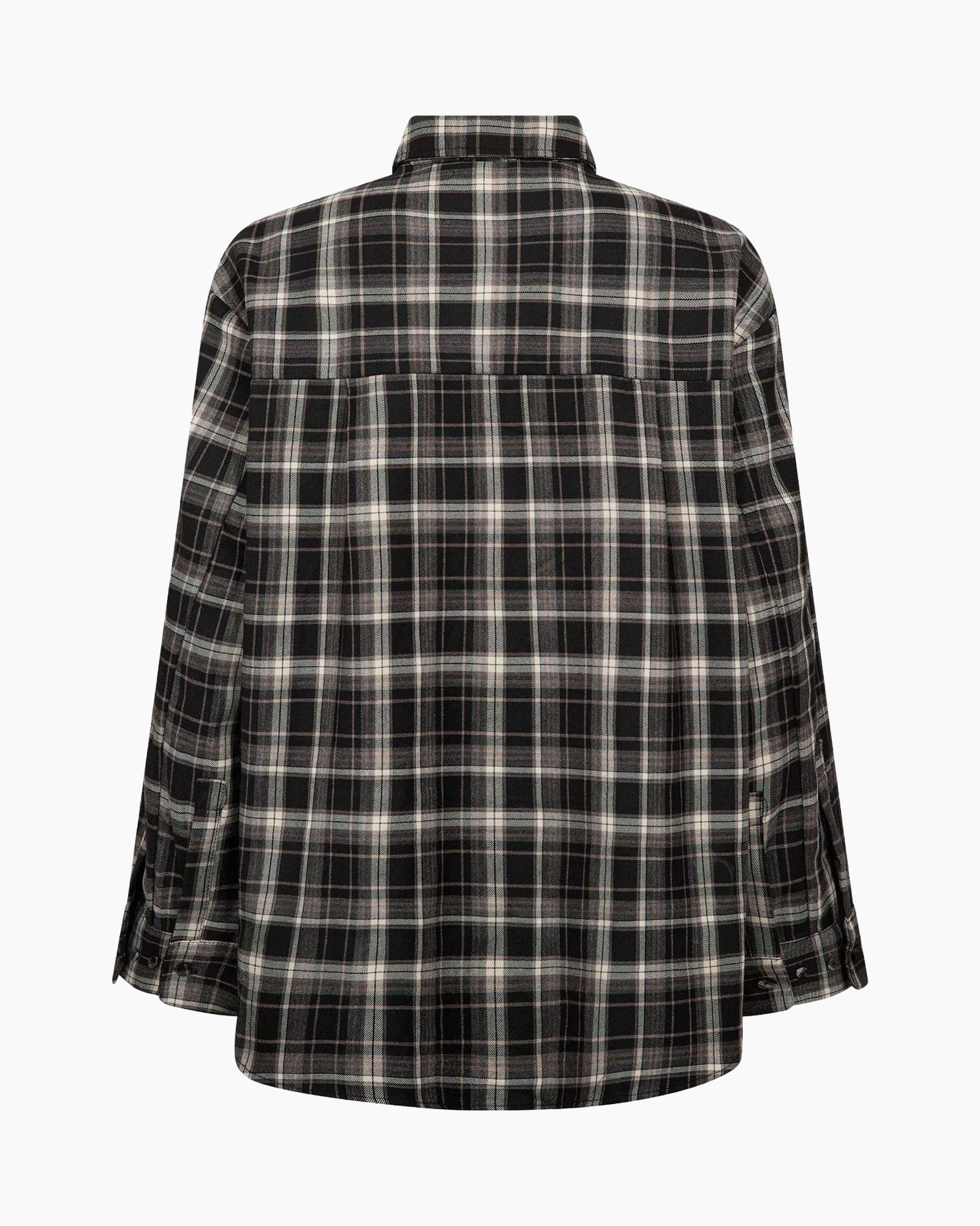 plaid, flannel, long-sleeve, shirt, black-gray