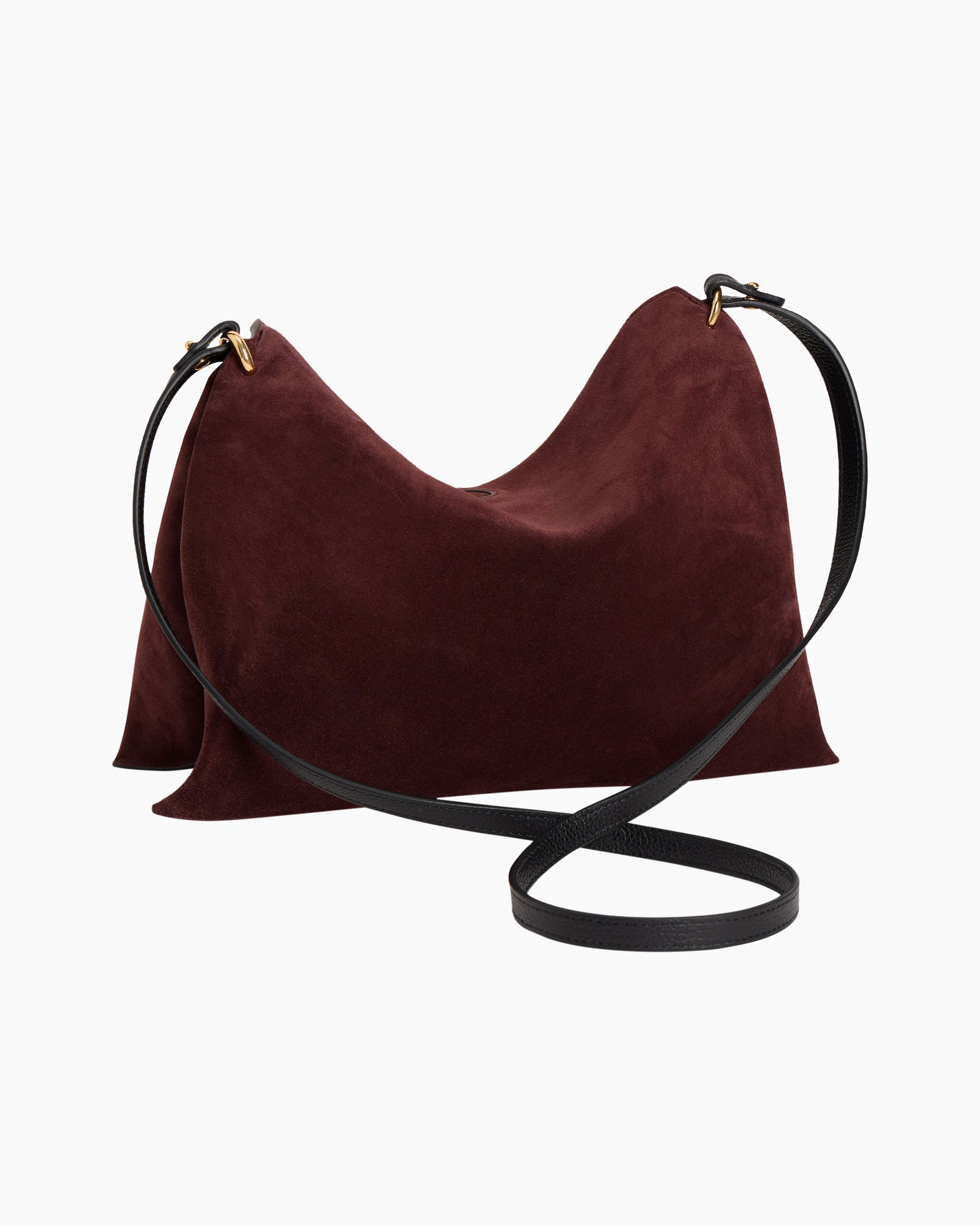 handbag, shoulder bag, burgundy, suede, crossbody strap