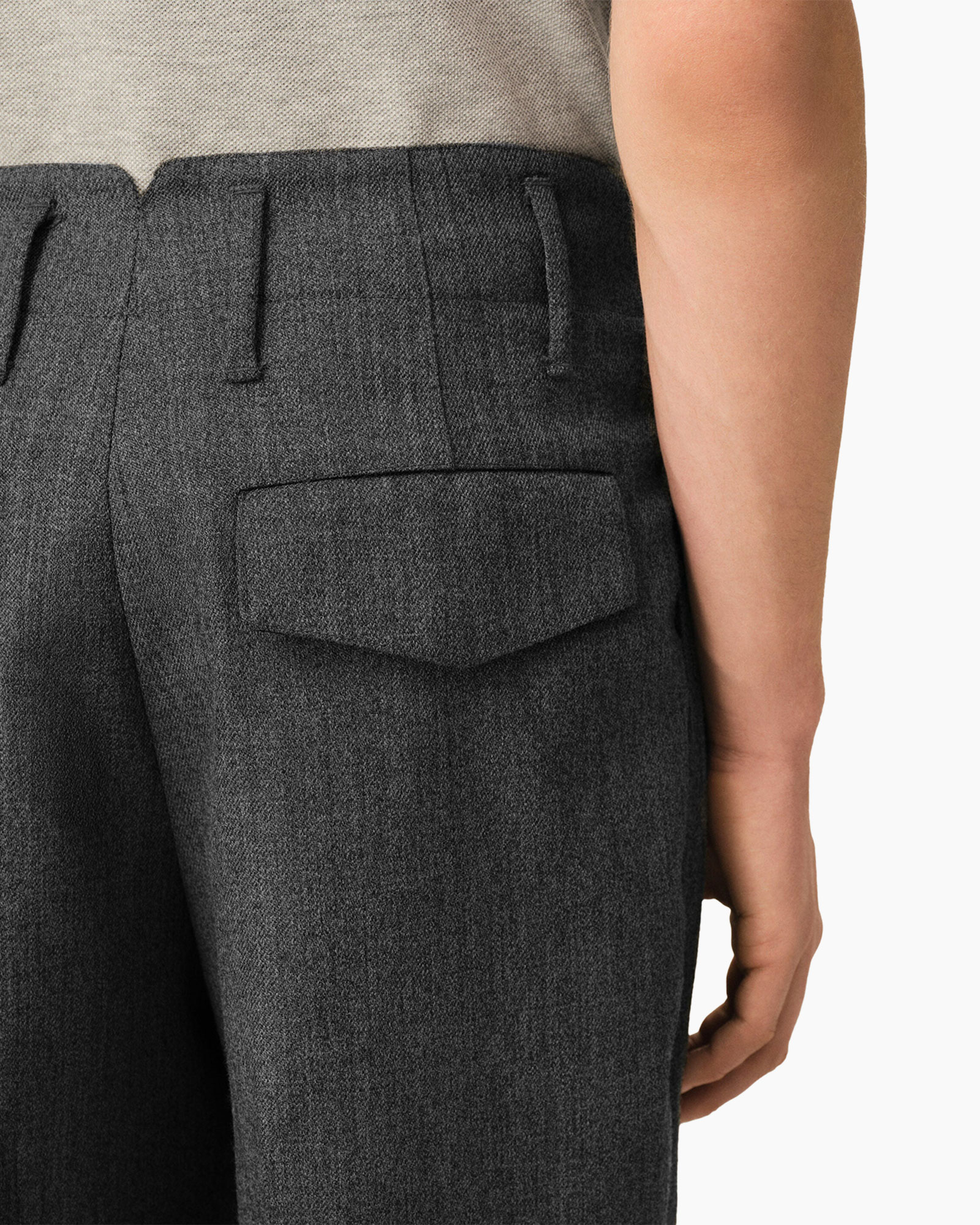 pants, trousers, back pocket, pocket, dark gray