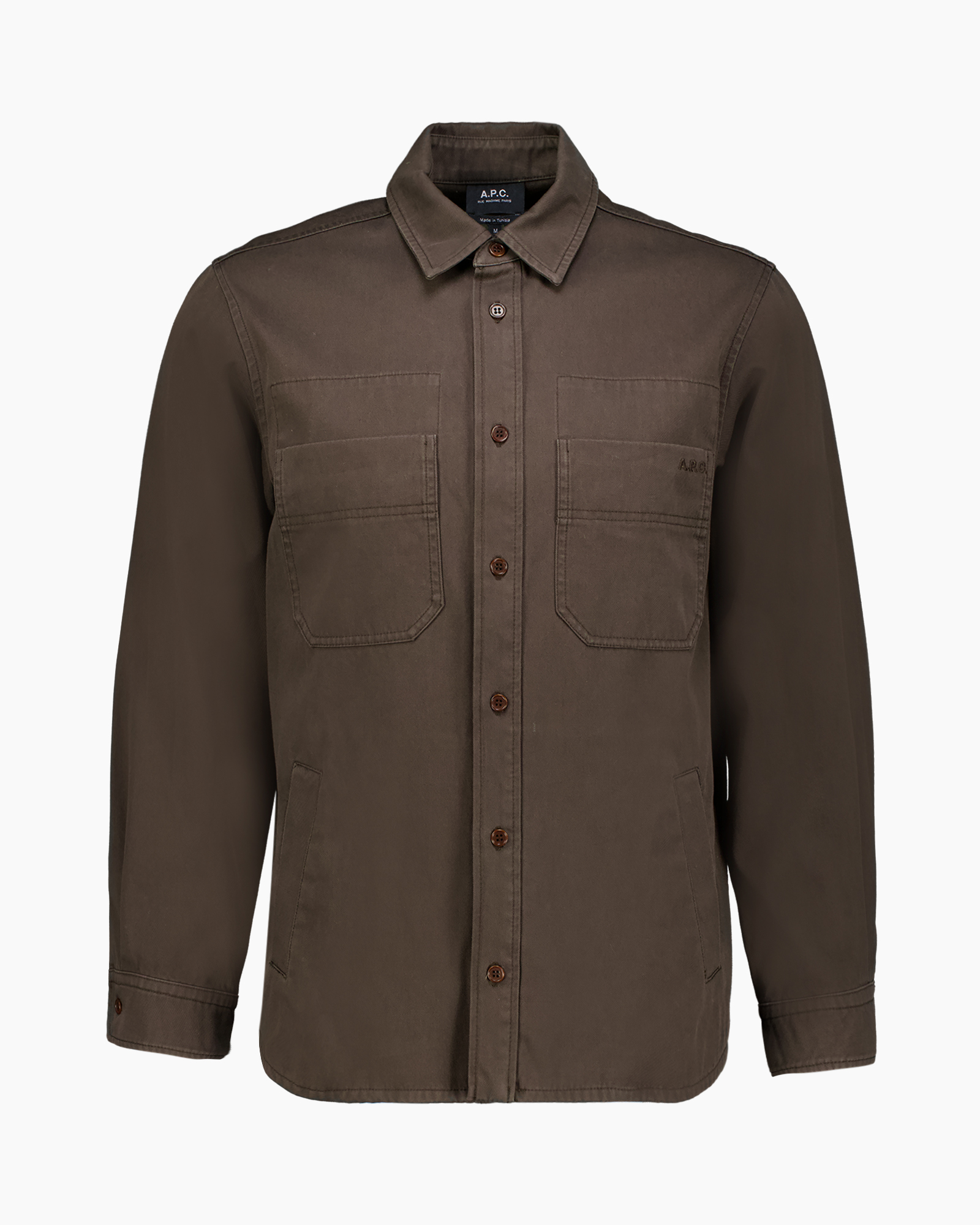 shirt, workshirt, brown, buttondown, pocketed