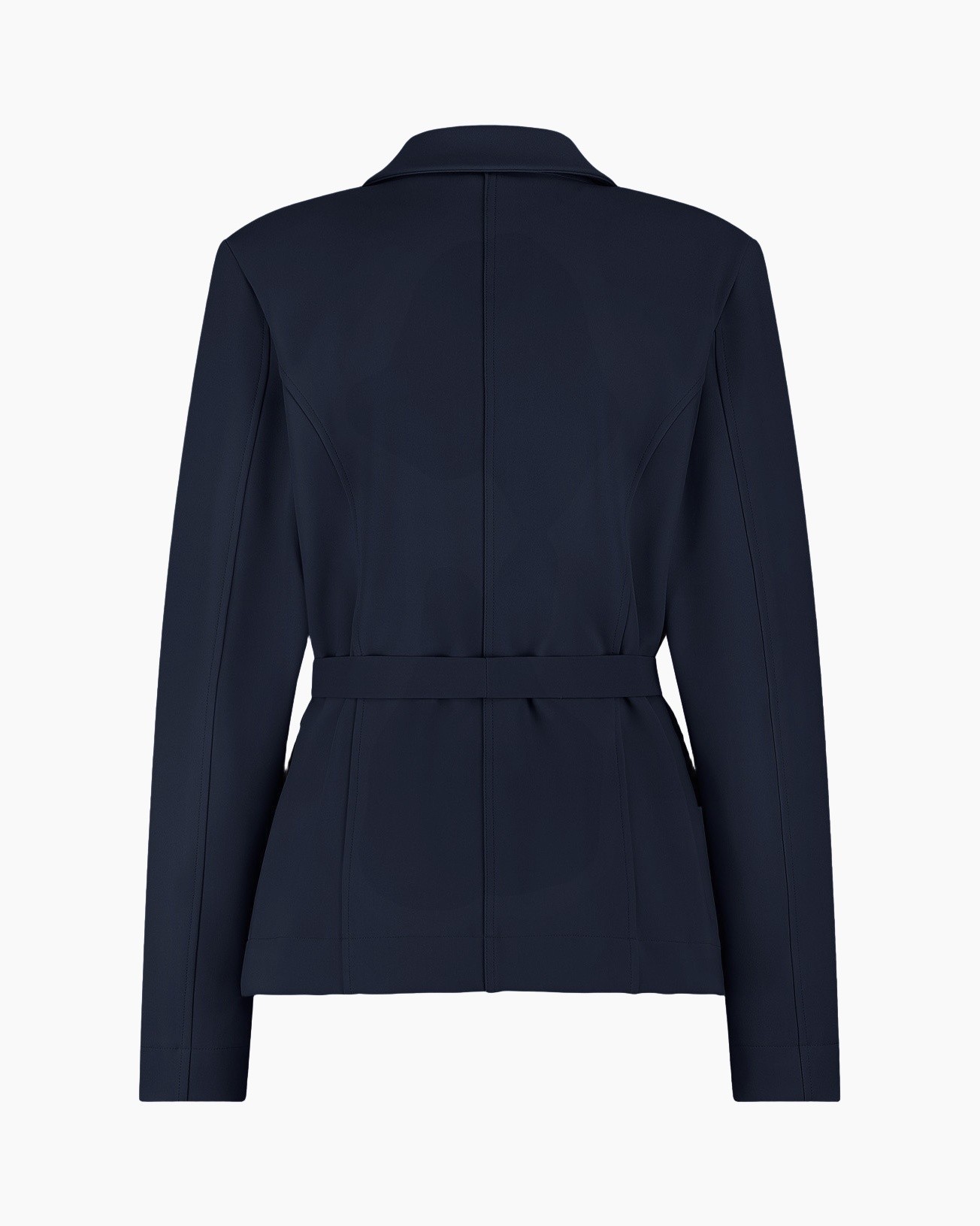 blazer, jacket, navy, belted, back