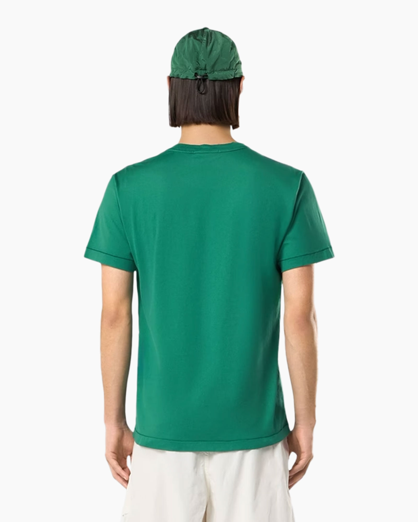 t-shirt, green, short-sleeve, crew neck, logo badge
