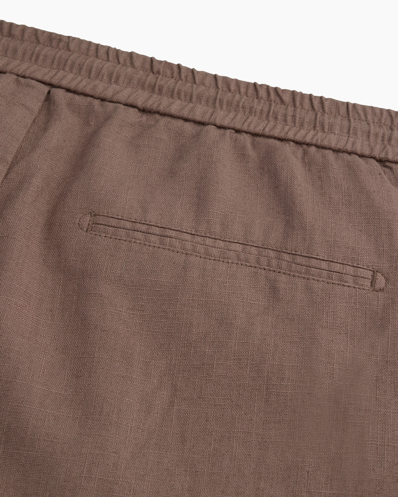 shorts, drawstring, linen, brown, elastic waist