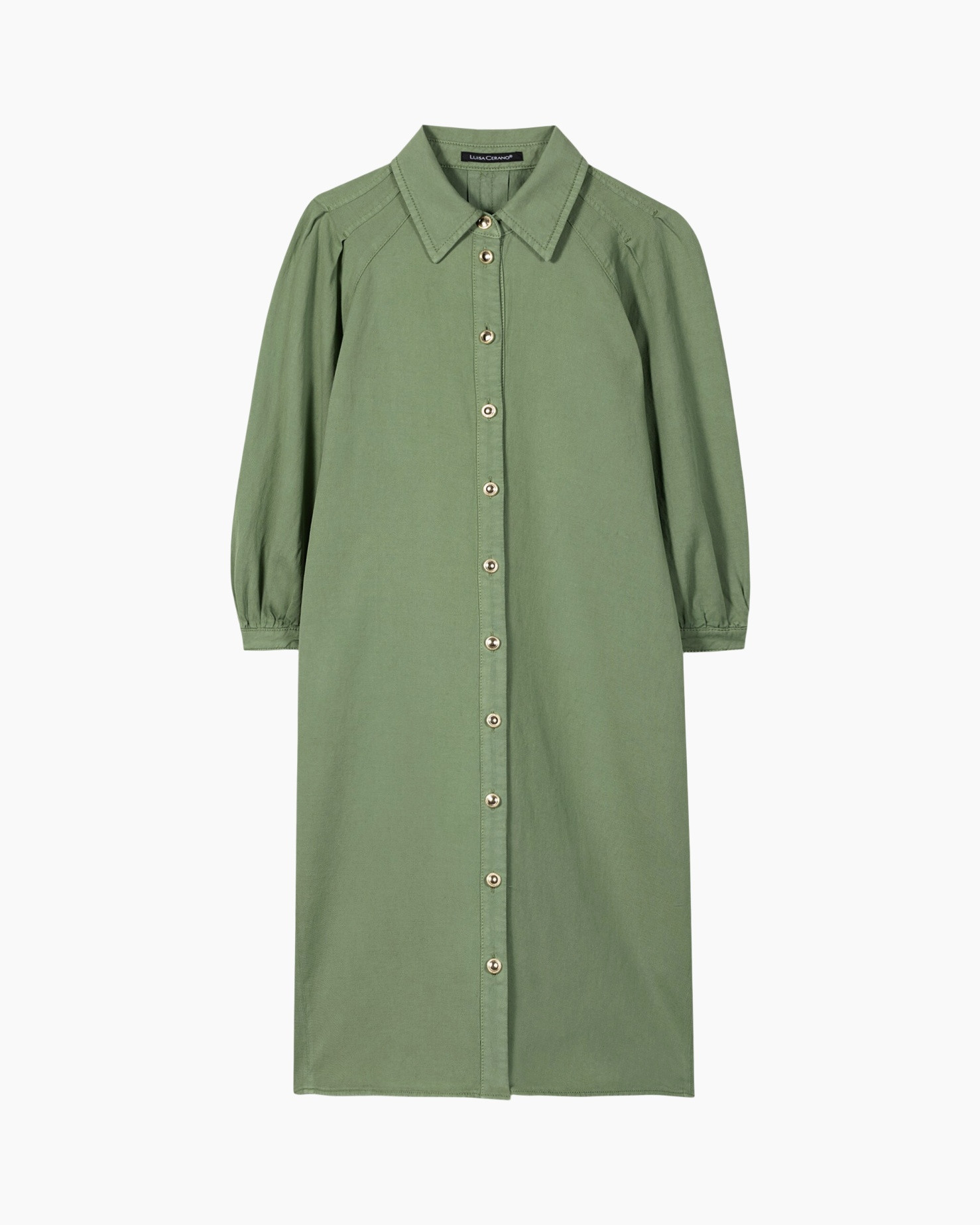 shirt, dress, green, long-sleeve, button-down