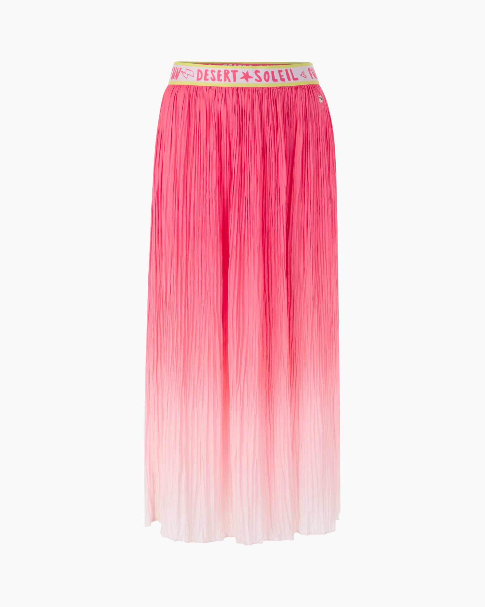 skirt, pleated, gradient, pink, elastic-waistband