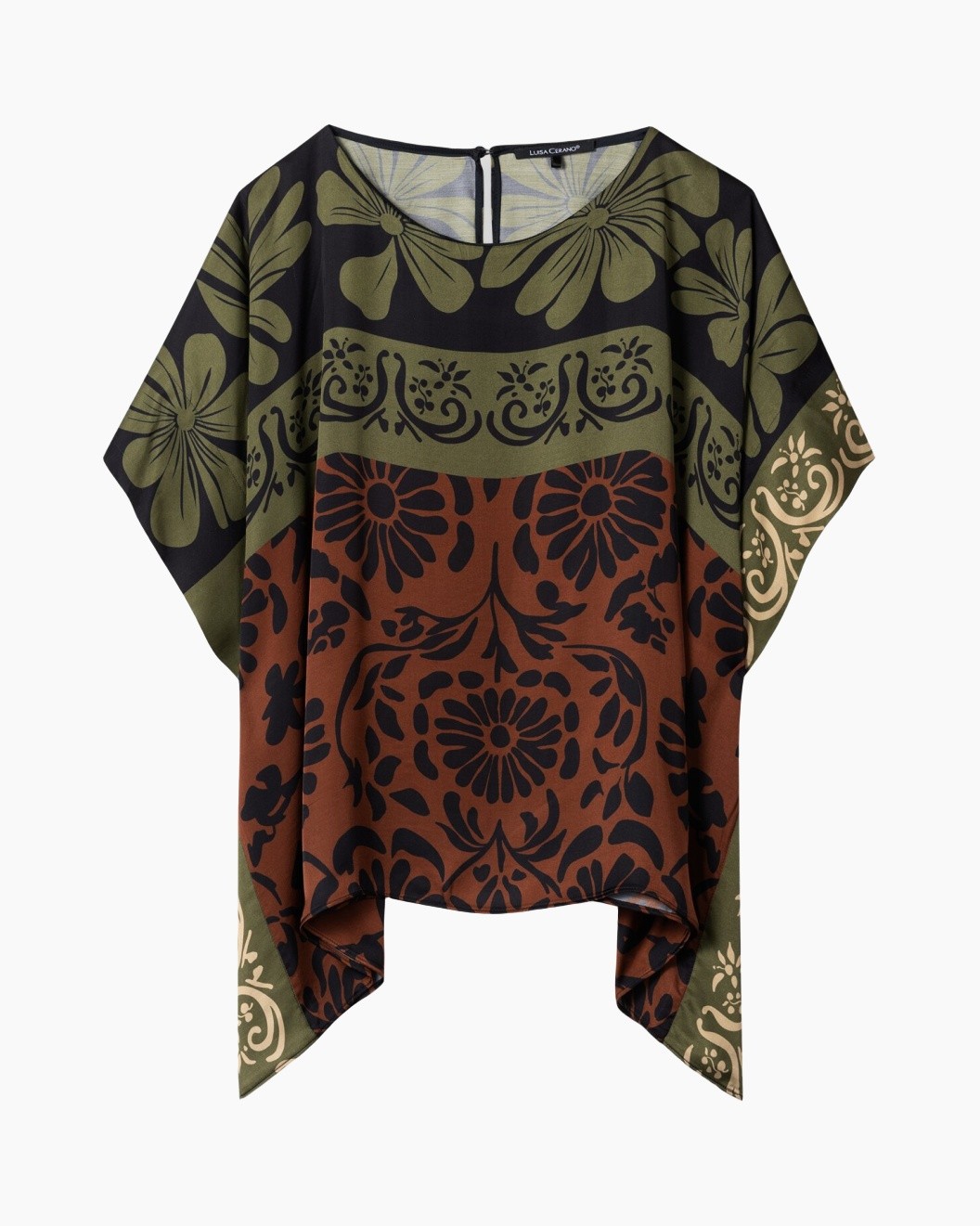 poncho, patterned, floral, multi-color, flowy