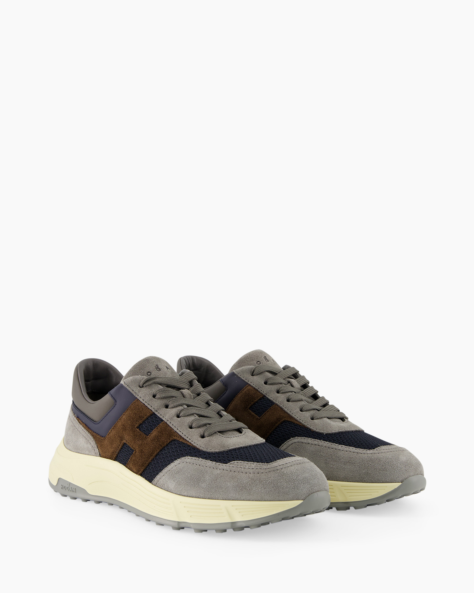 sneakers, grey, navy, suede, athletic