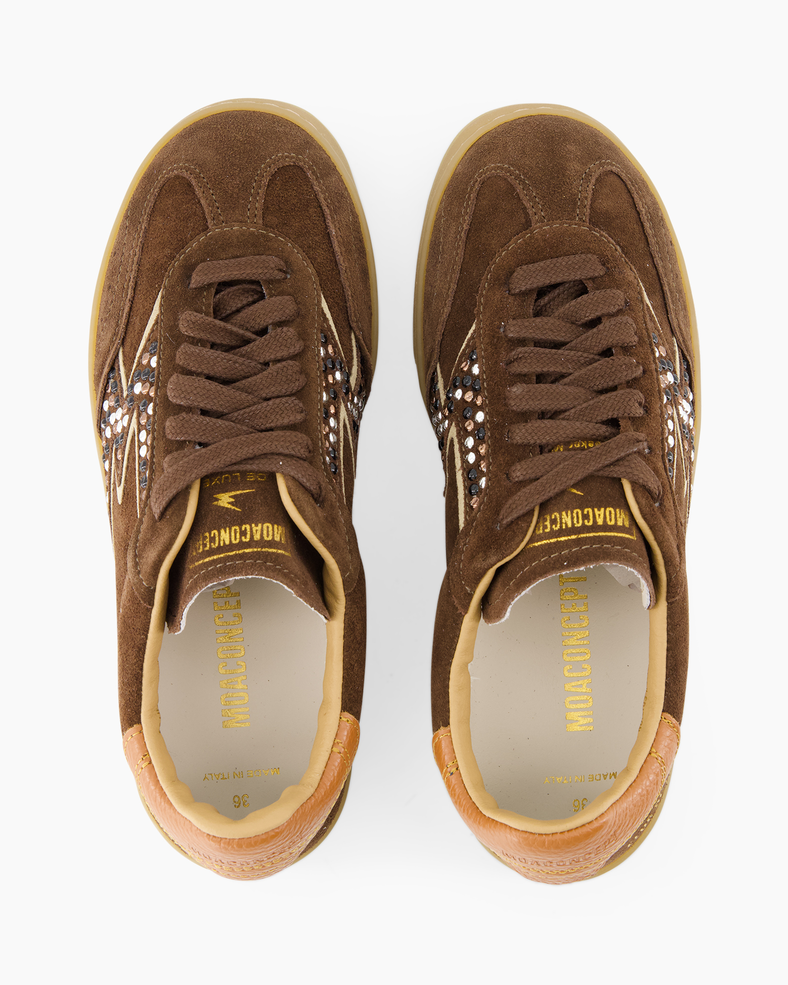 brown suede, lace-up, kid shoes, sparkle accents, rubber outsole