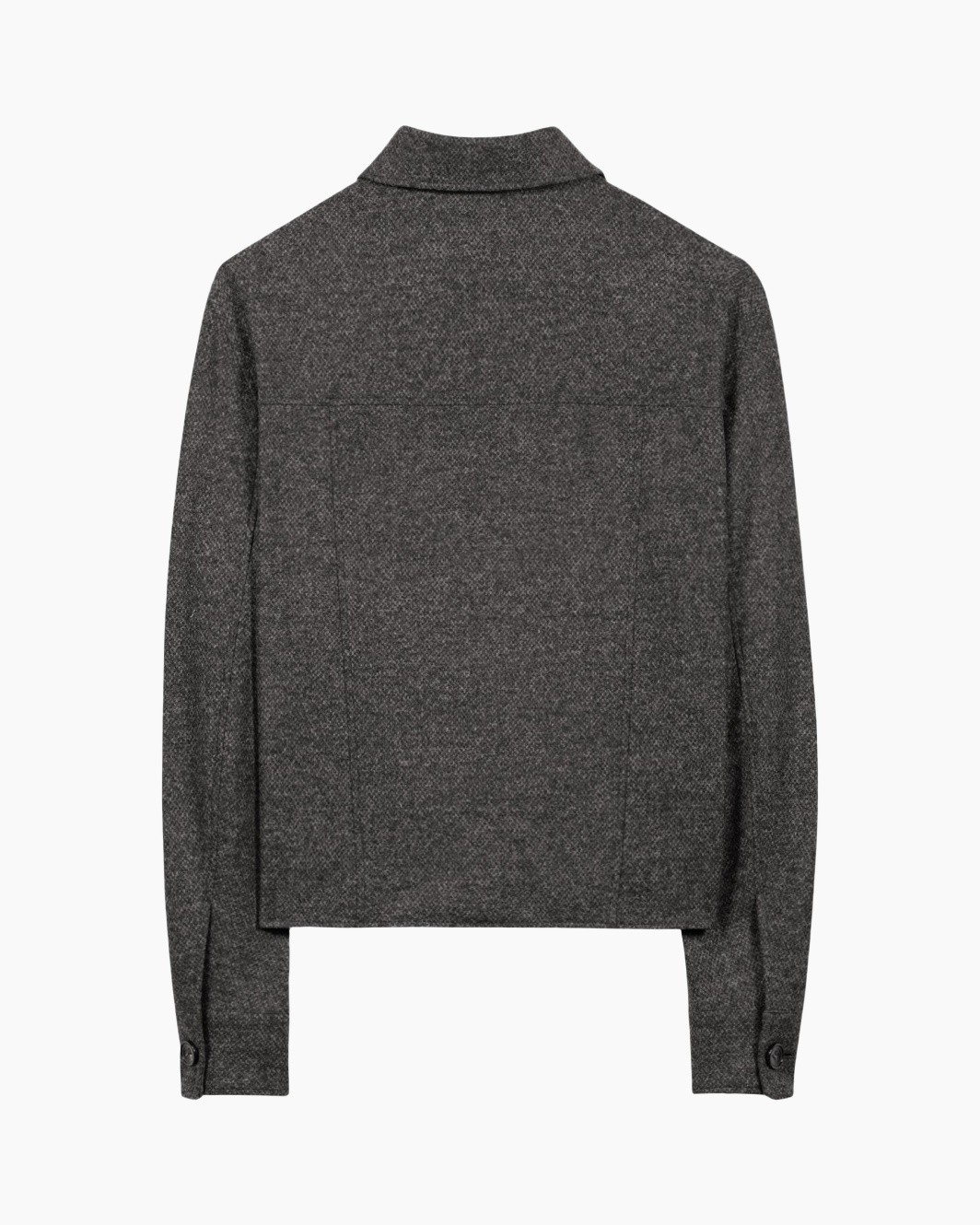 sweater, long sleeve, gray, knit, collarless